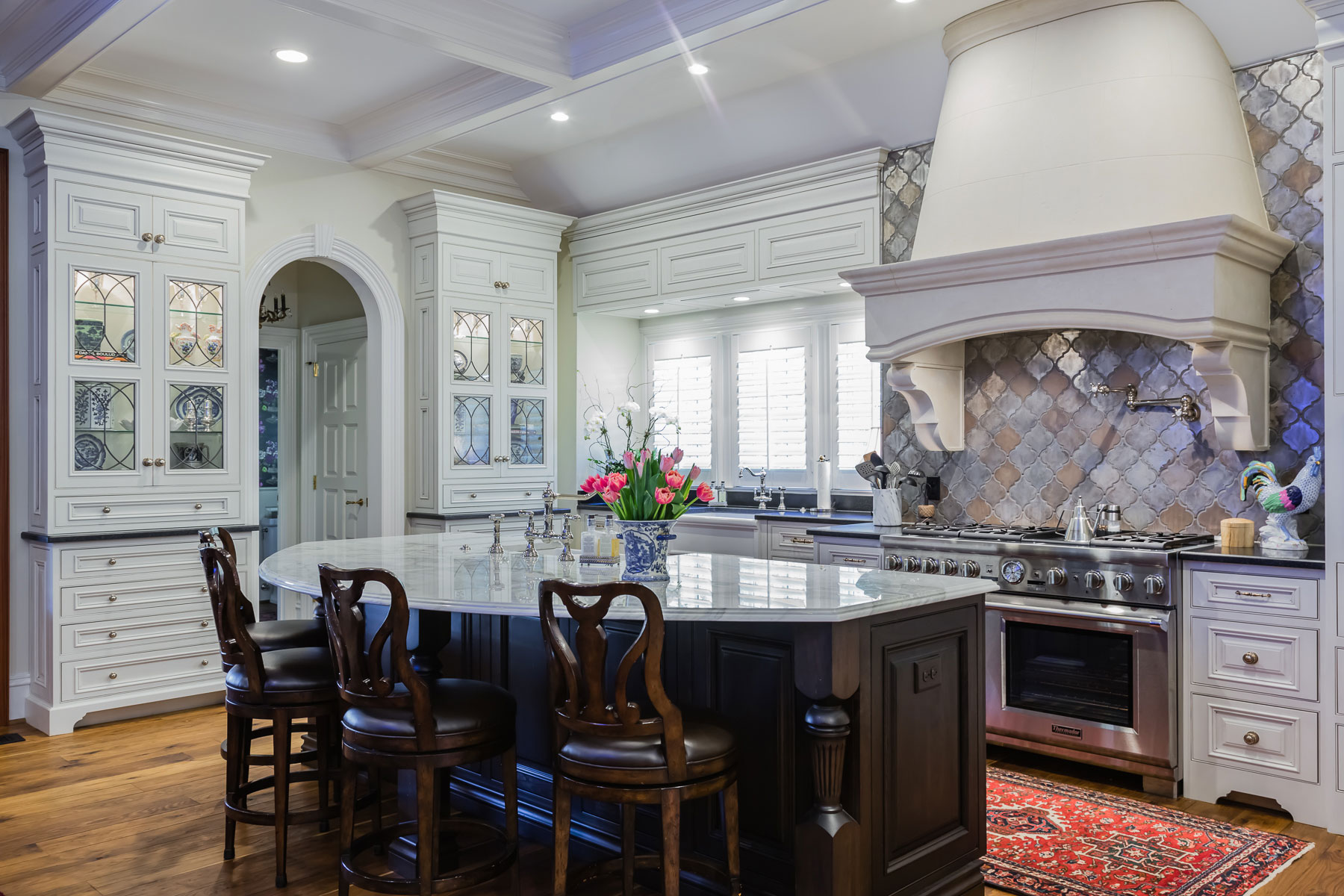 Format Painted White Kitchen with Walnut Island