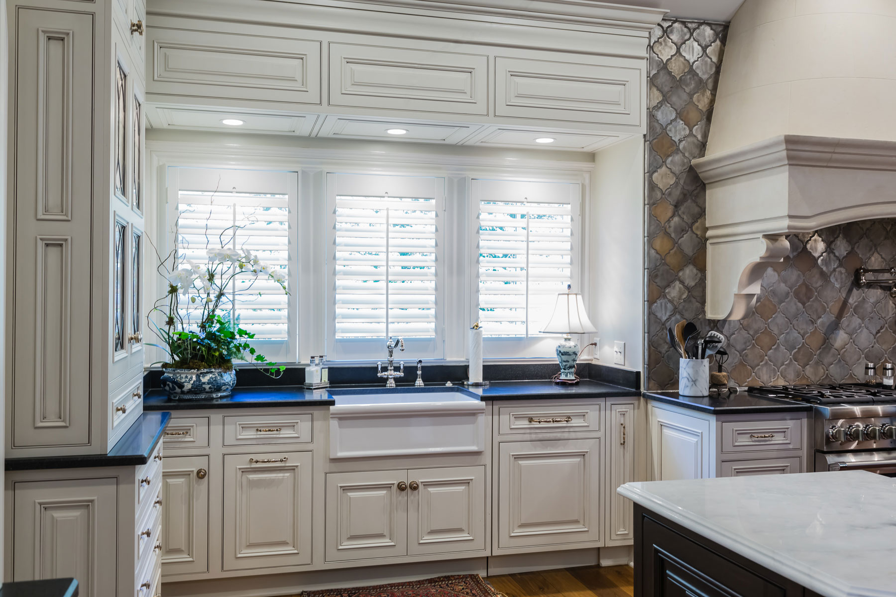 Format Painted White Kitchen with Walnut Island
