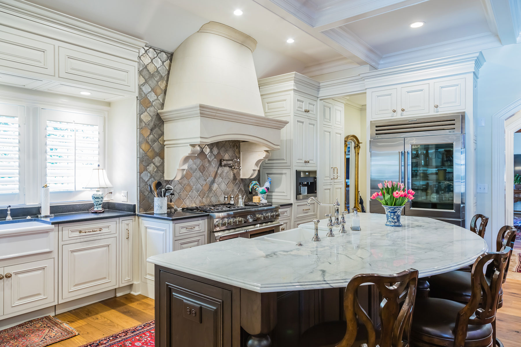 Format Painted White Kitchen with Walnut Island
