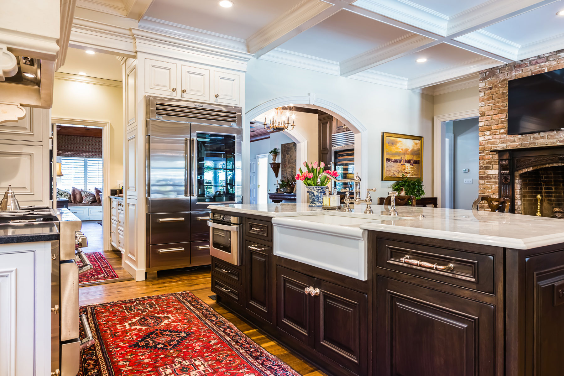 Format Painted White Kitchen with Walnut Island