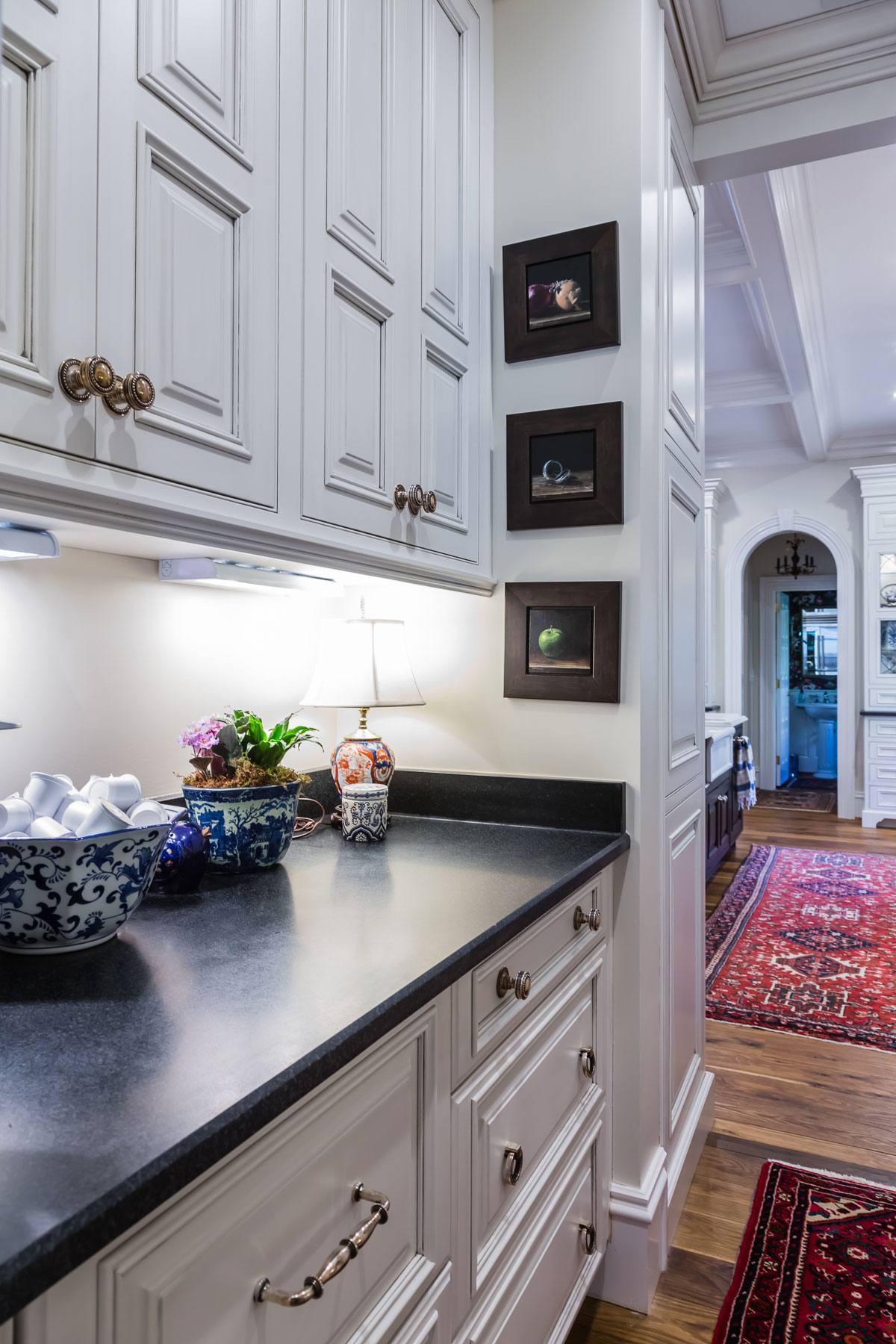 Format Painted White Kitchen with Walnut Island