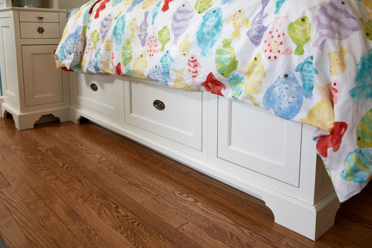 Frosty White Finished Custom Bedroom Cabinets