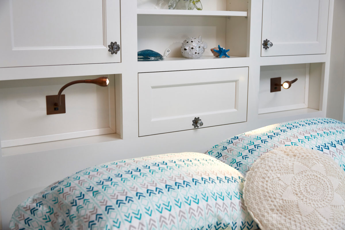 Frosty White Finished Custom Bedroom Cabinets