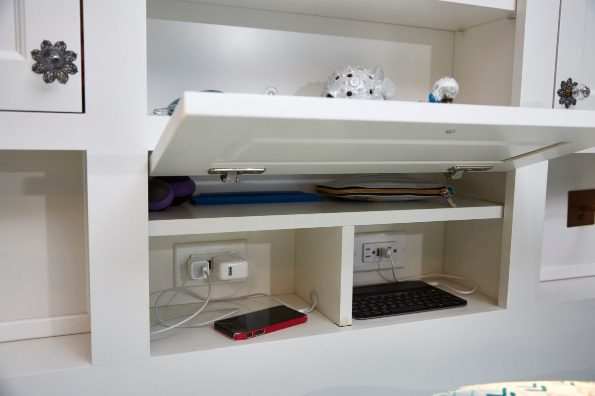 Frosty White Finished Custom Bedroom Cabinets