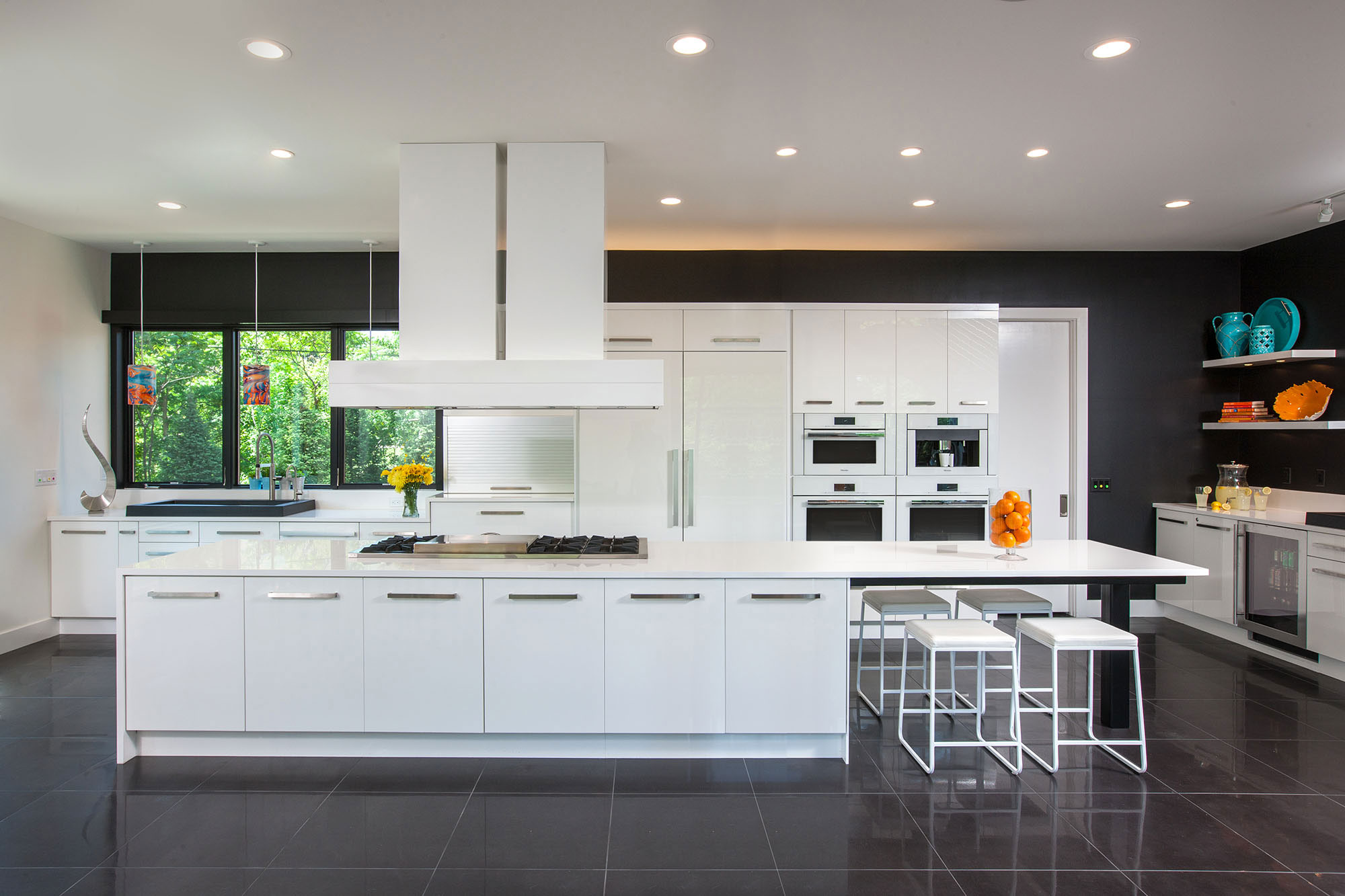 Glass White Modern Kitchen Cabinets