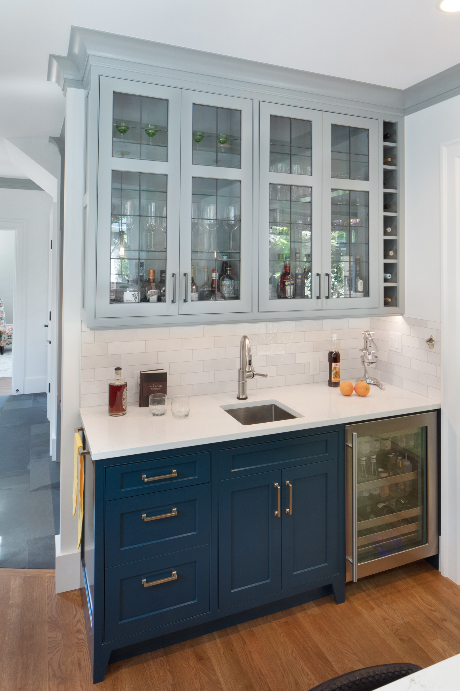 Gray Blue Traditional Kitchen