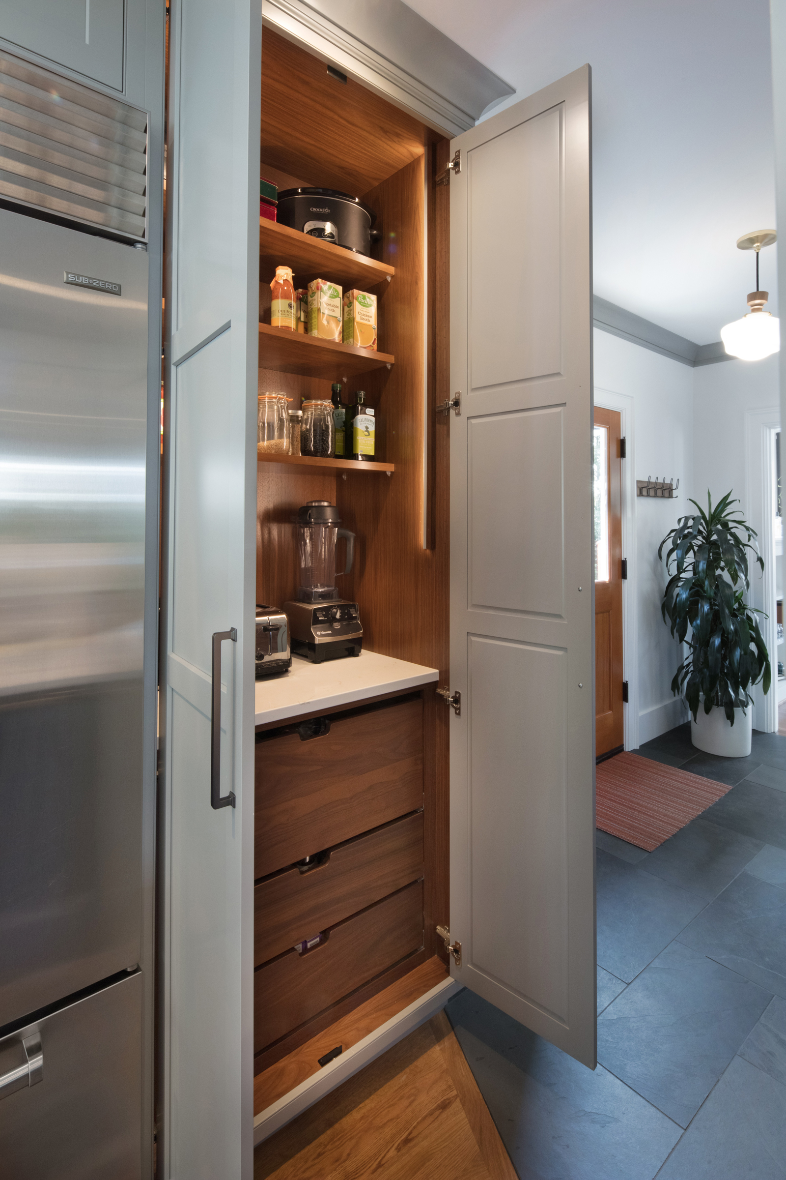 Gray Blue Traditional Kitchen