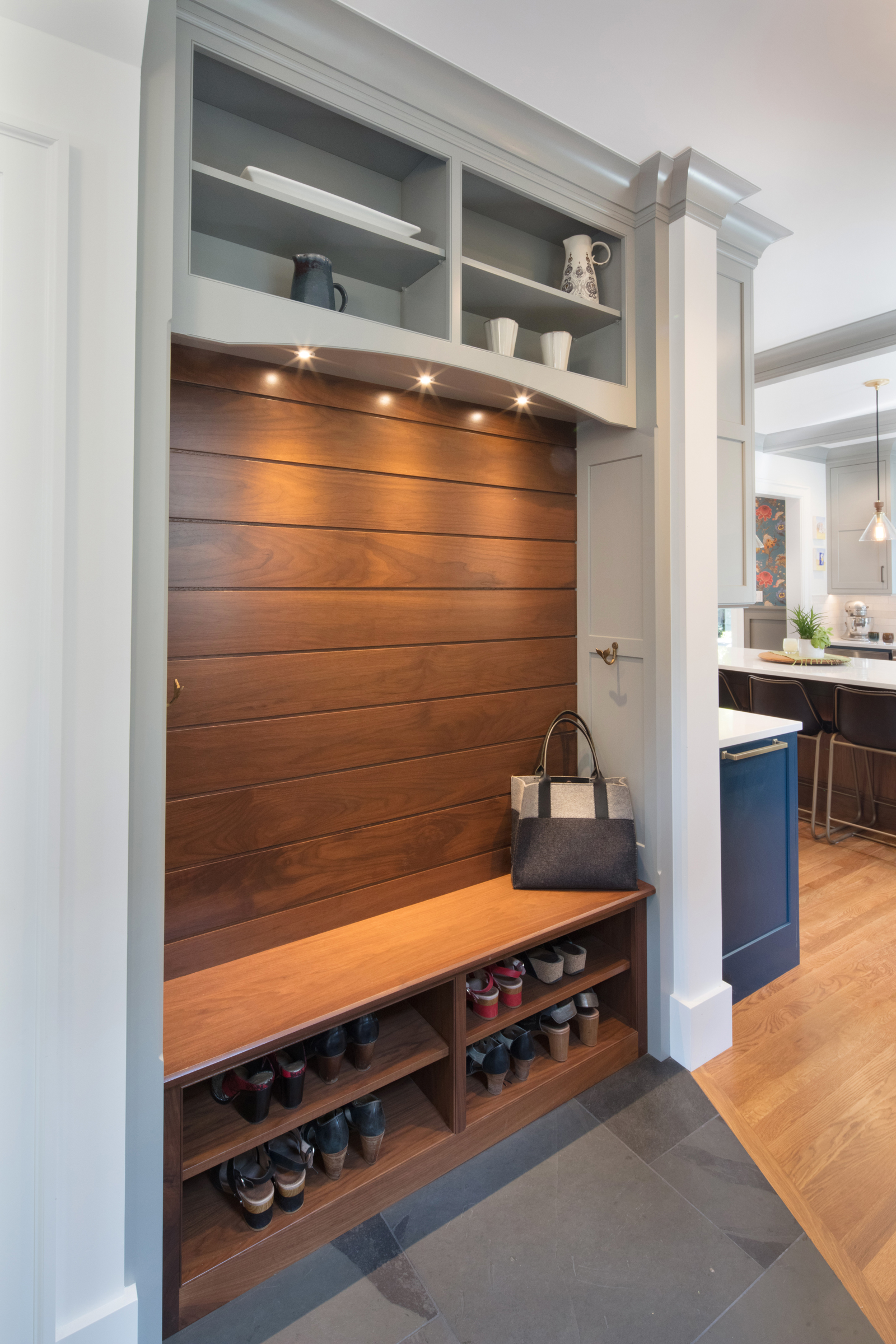 Gray Blue Traditional Kitchen