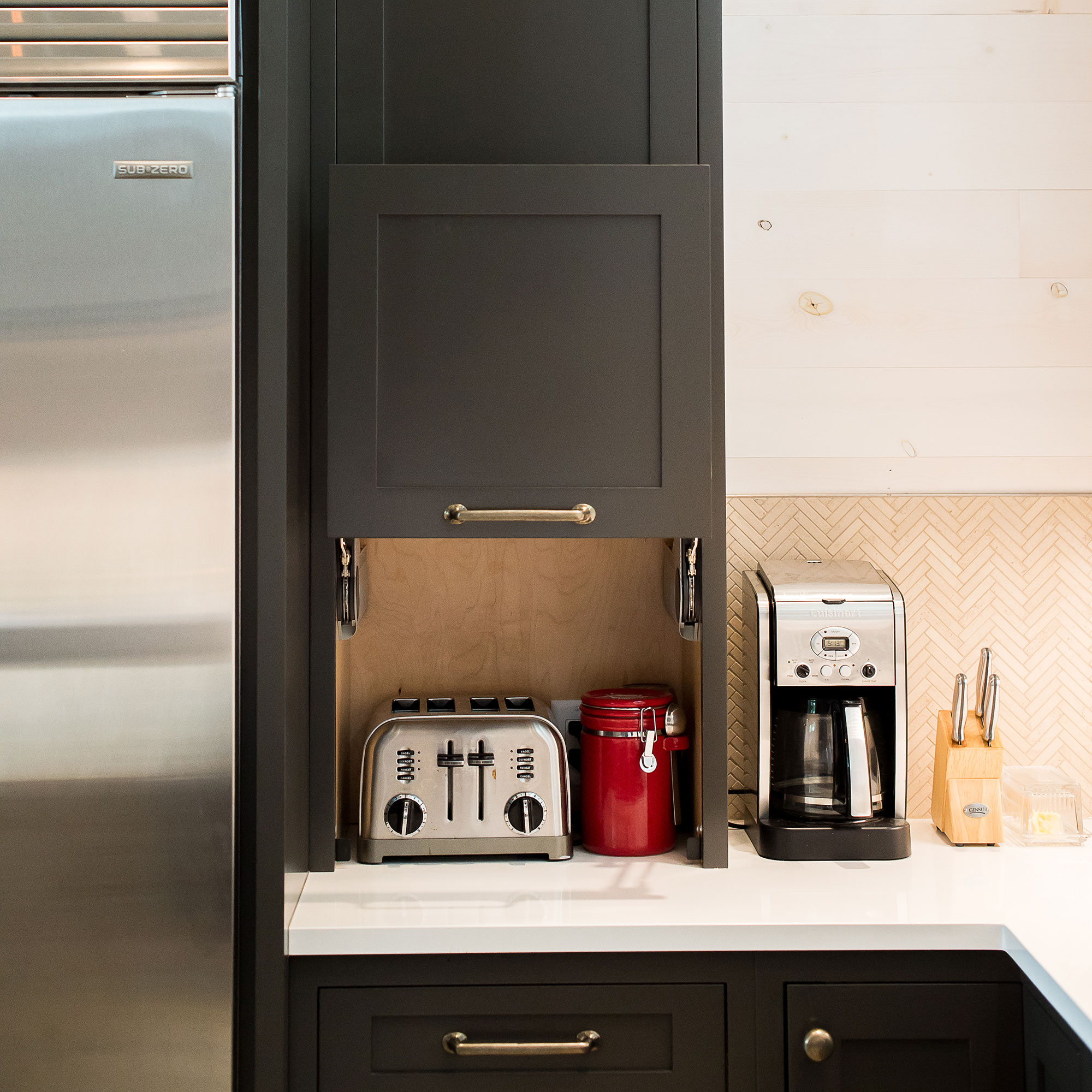 Large Custom Dark Painted Blue Kitchen