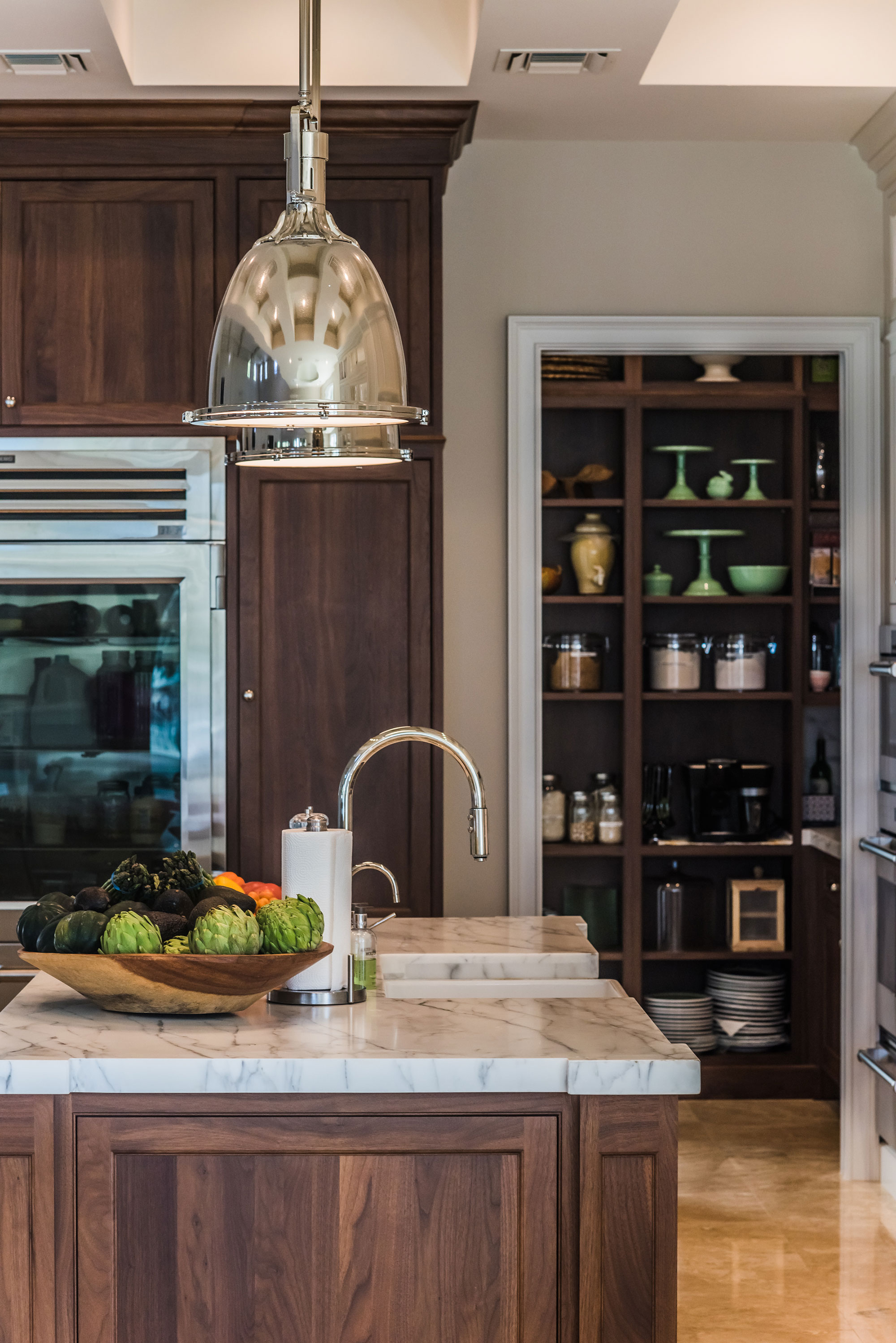 Large White Kitchen with Two Islands