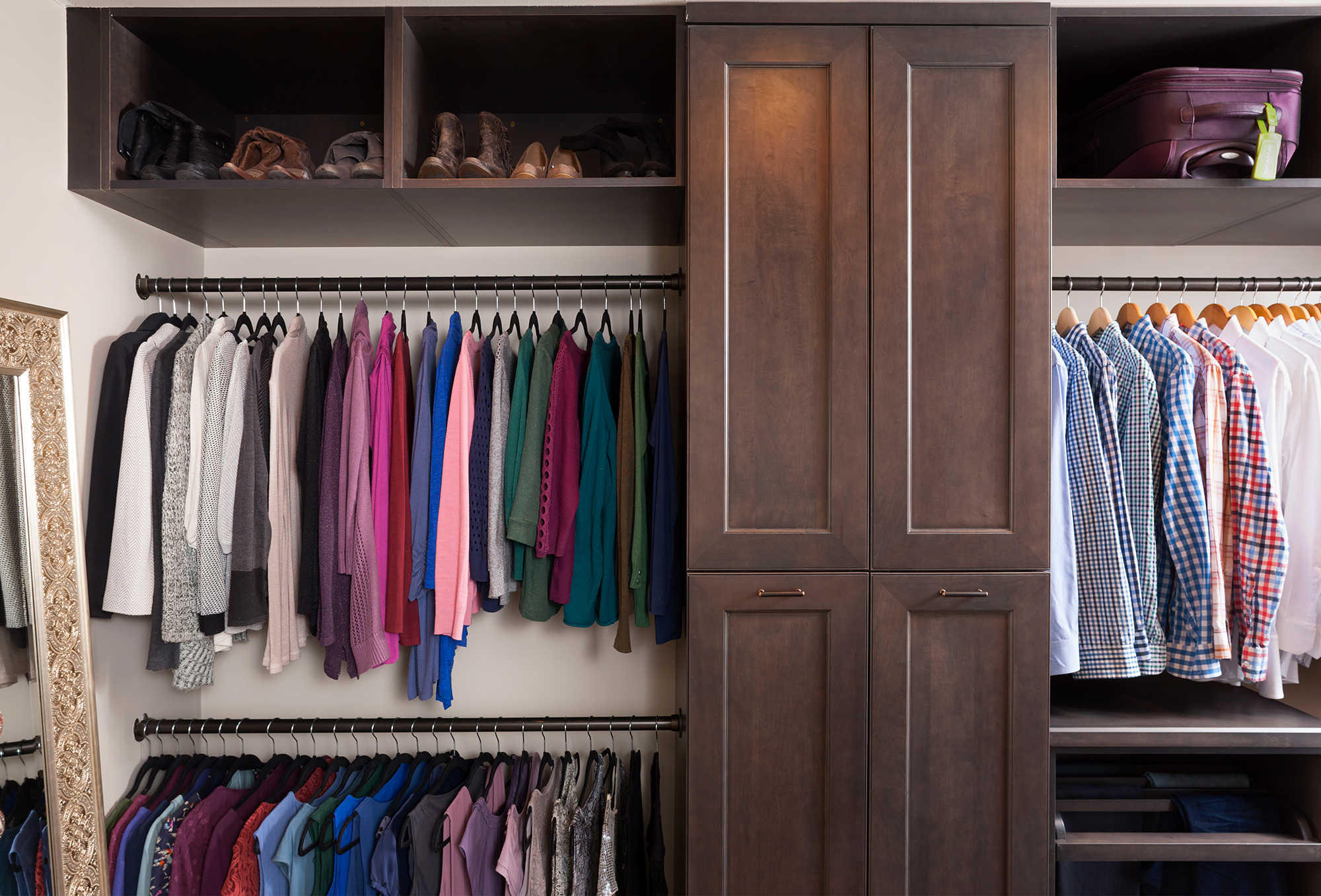 Maple Closet Cabinets with a Slate Finish