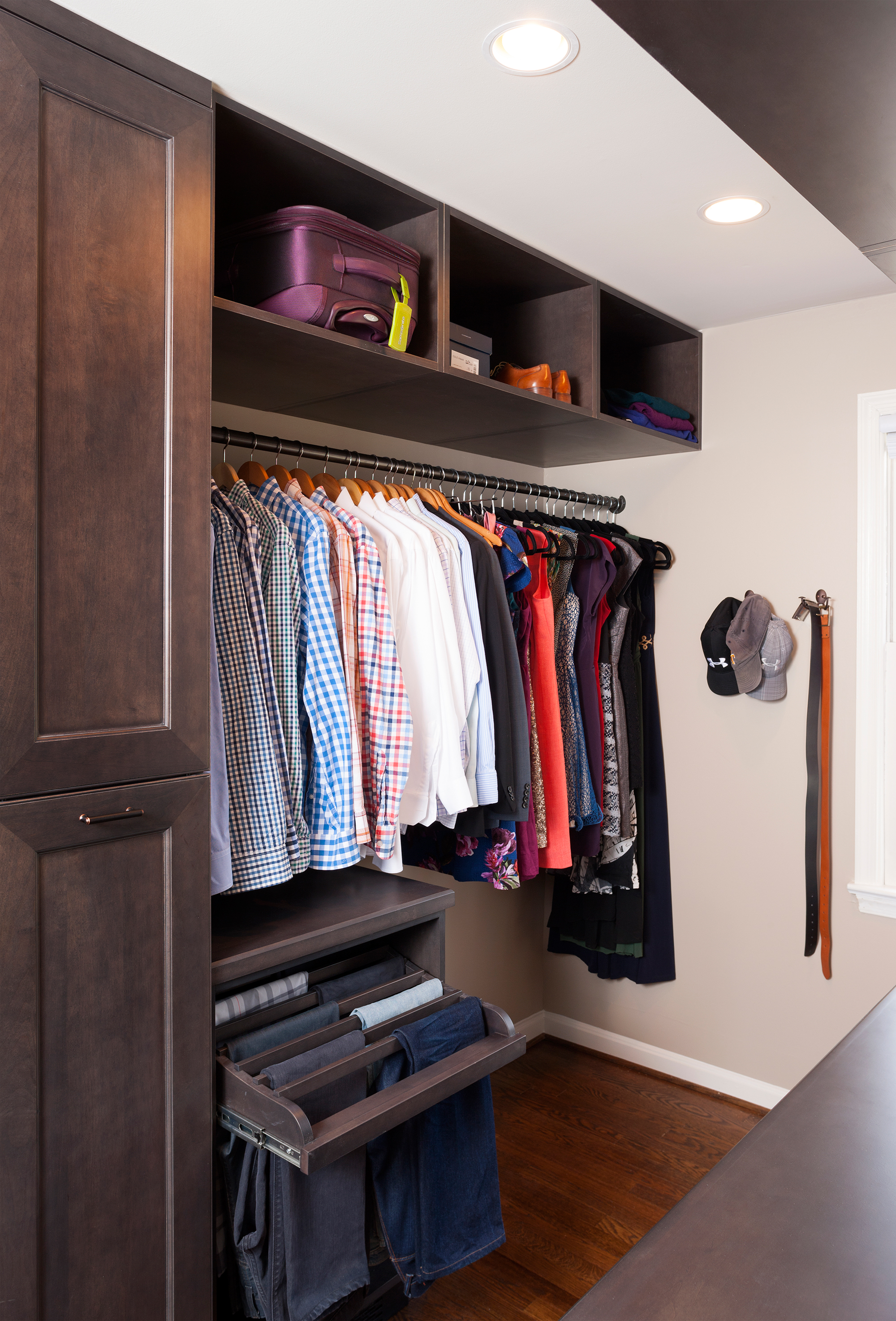 Maple Closet Cabinets with a Slate Finish