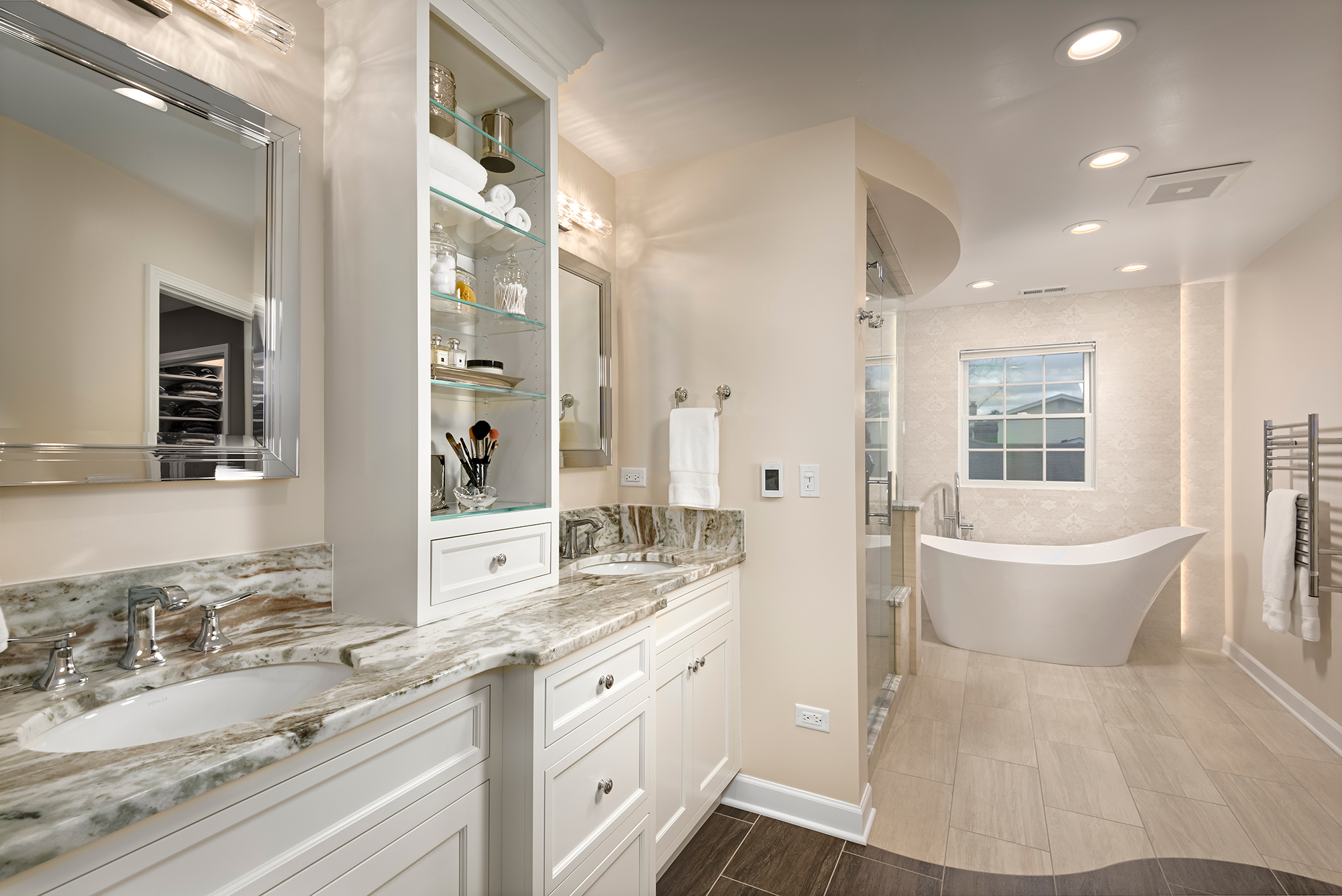 Matte White Finished Bathroom Cabinets