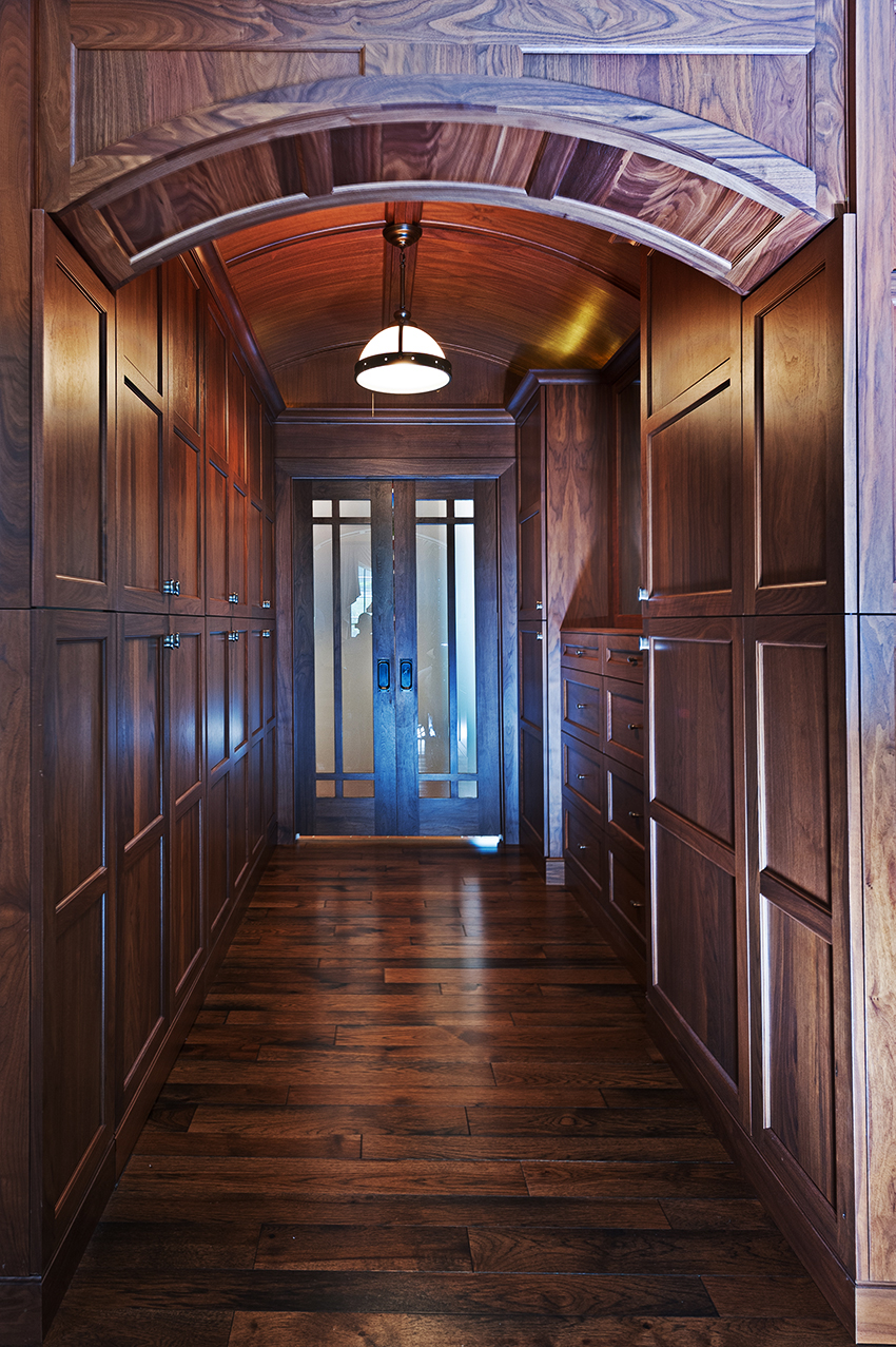 Mid Tone Finished Walnut Hallway