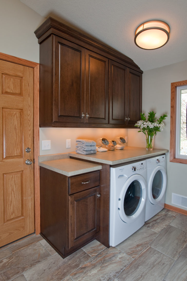 Mudroom Cabinets With A Chocolate Brown Finish
