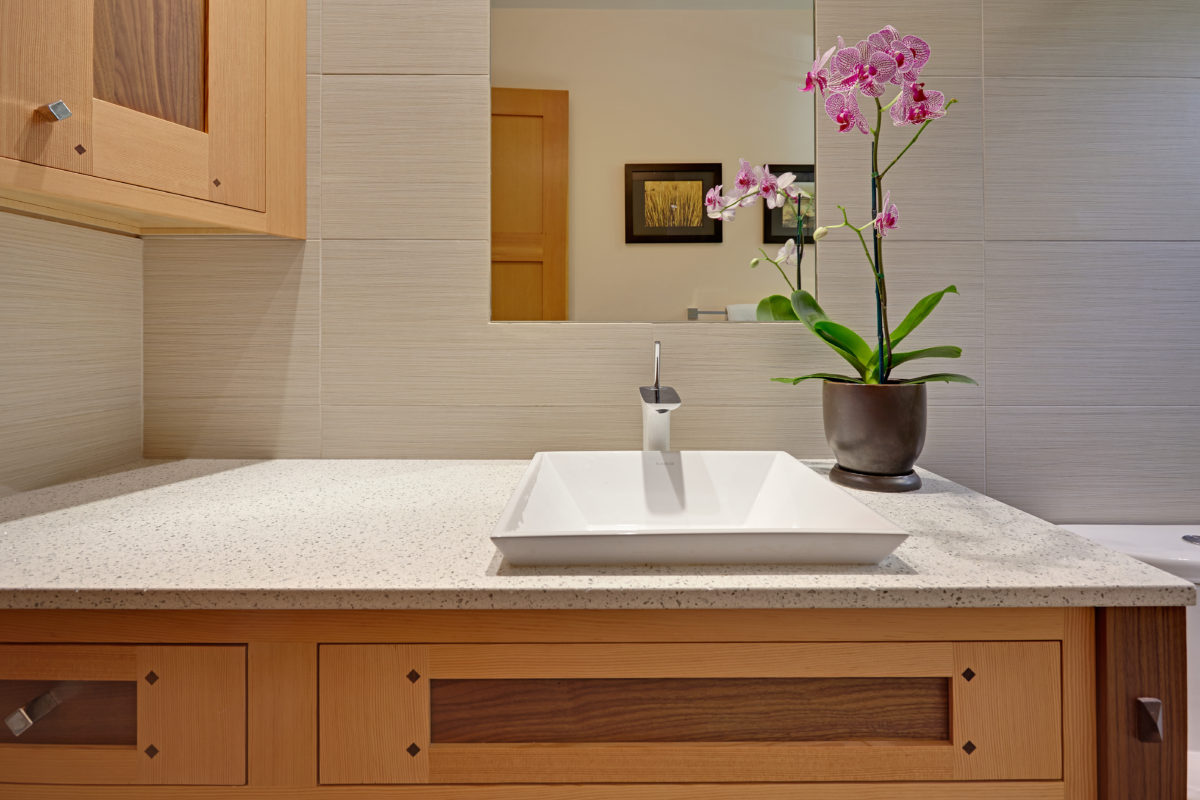 Natural Fir and Walnut Bathroom Vanity