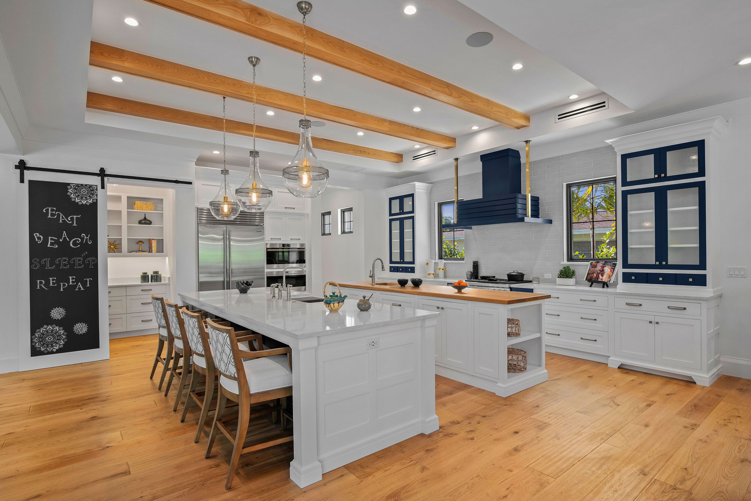 Navy Blue & White Transitional Kitchen