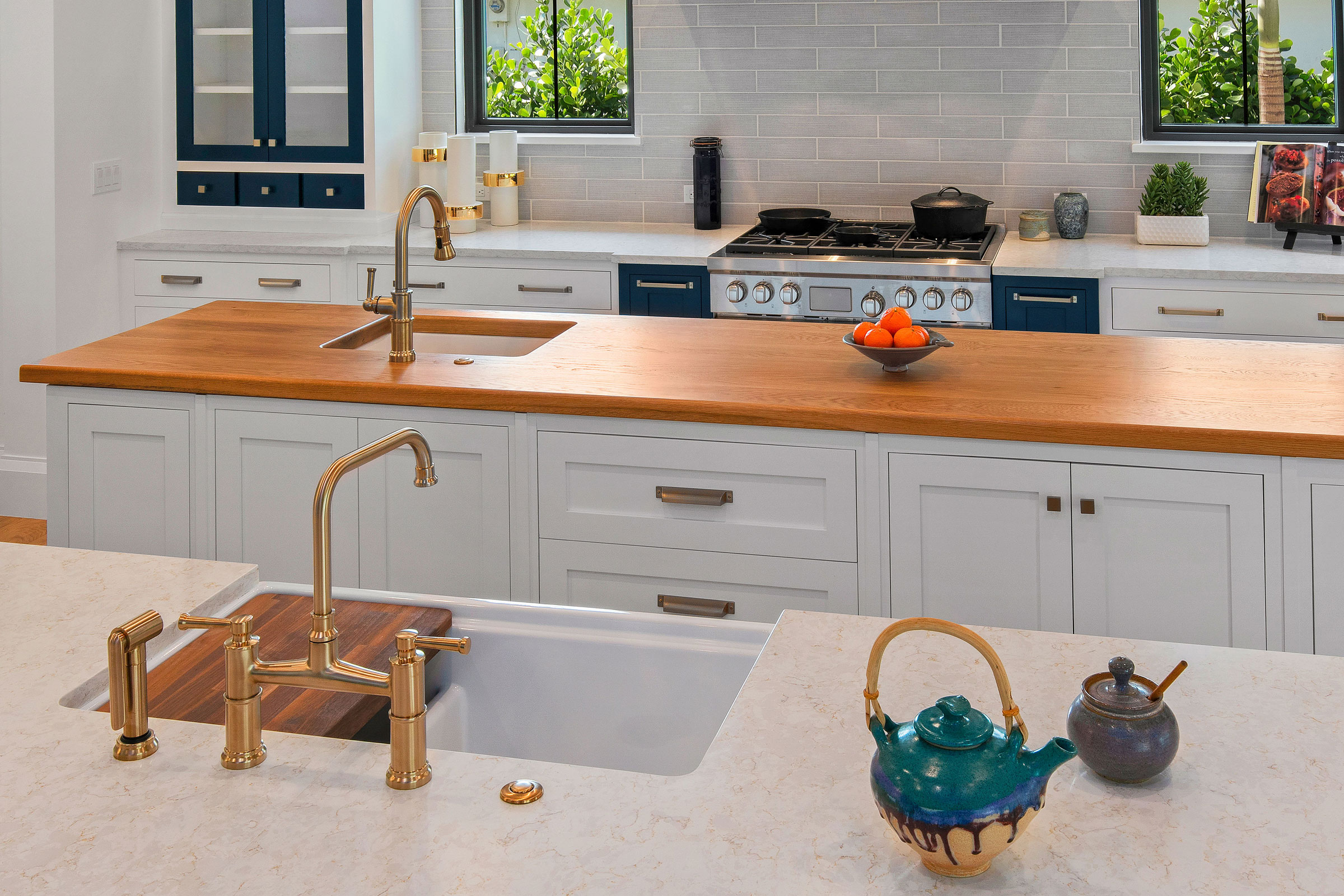 Navy Blue & White Transitional Kitchen