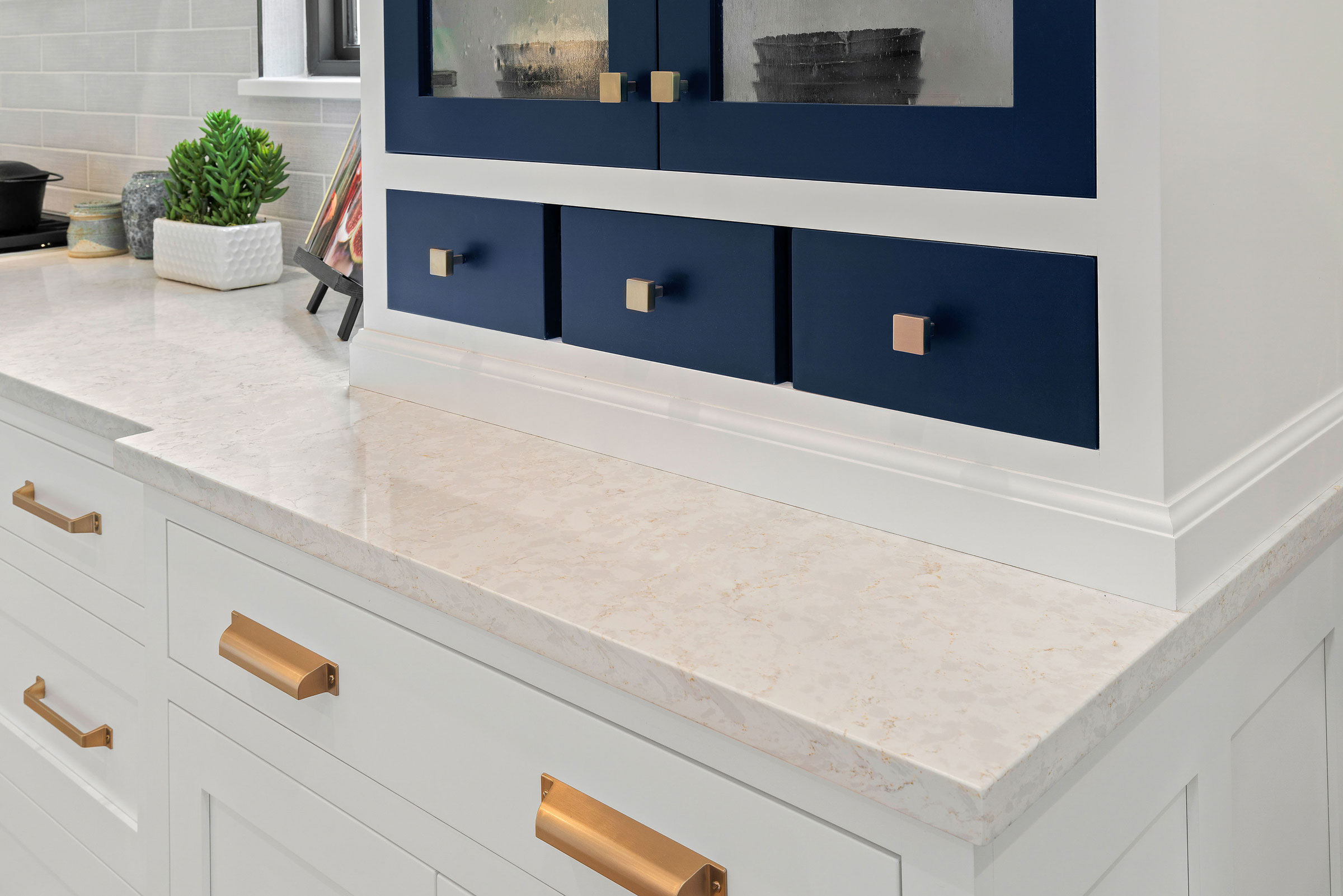 Navy Blue & White Transitional Kitchen