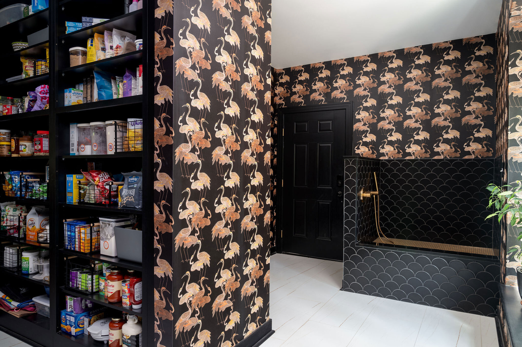 Painted Black Pantry Mudroom