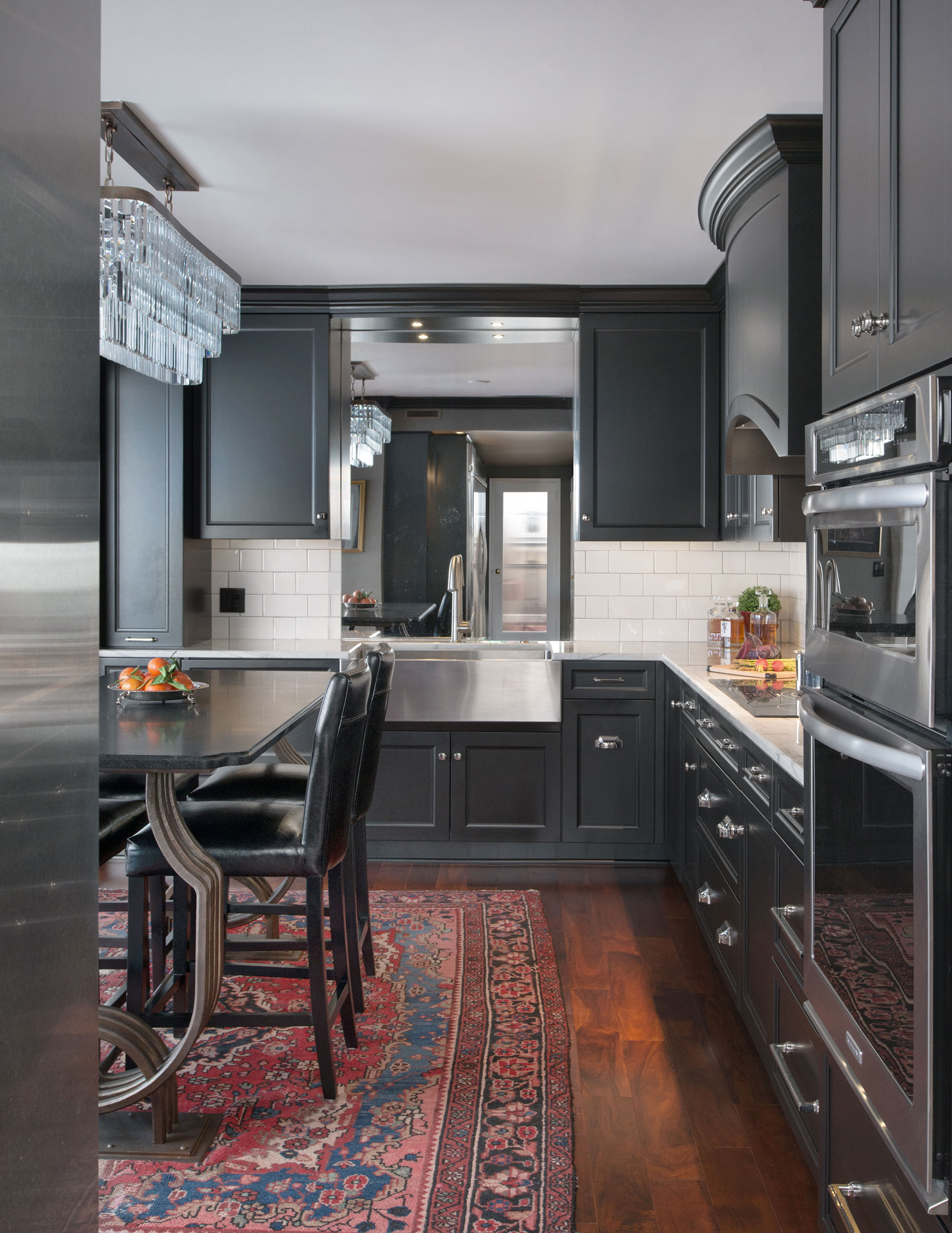 Painted Black Transitional Style Kitchen