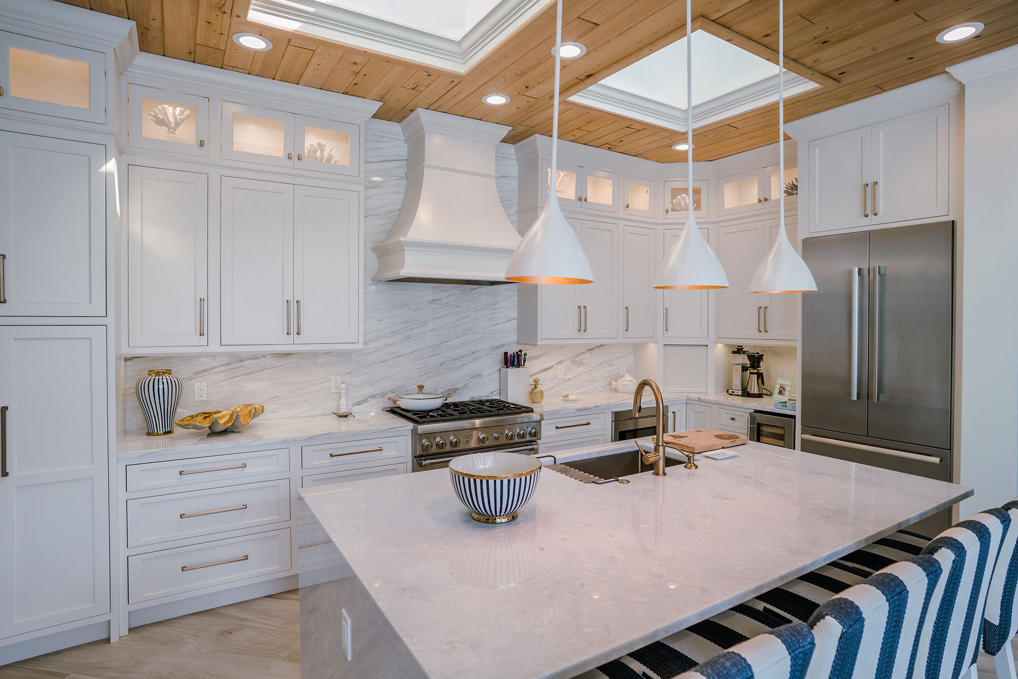 Painted White Transitonal Kitchen
