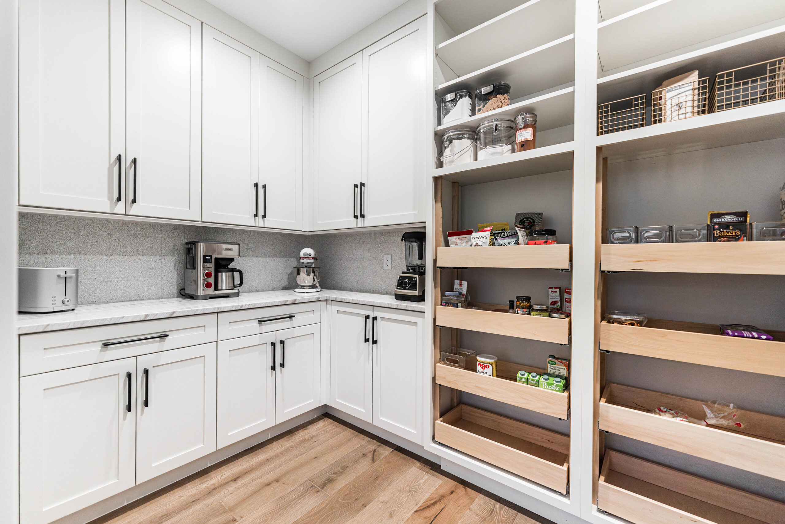 Pantry With Open Shelves