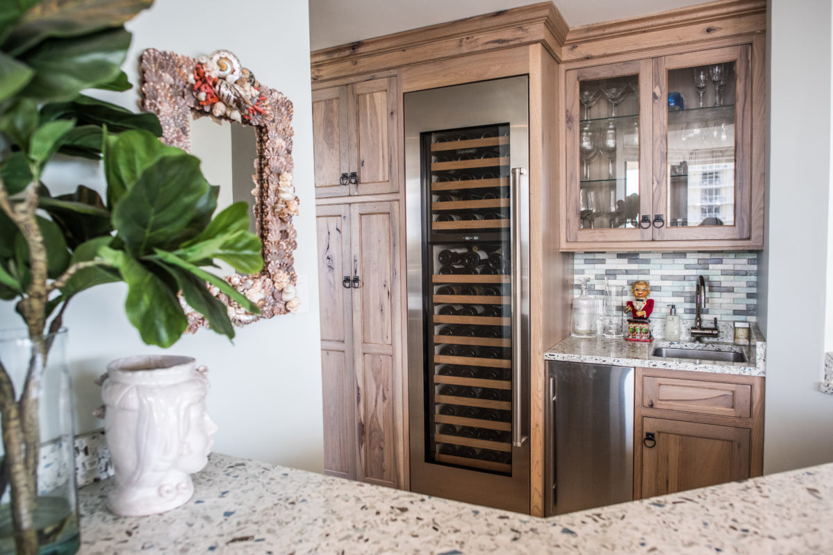 Rustic Hickory Bar Style Cabinets