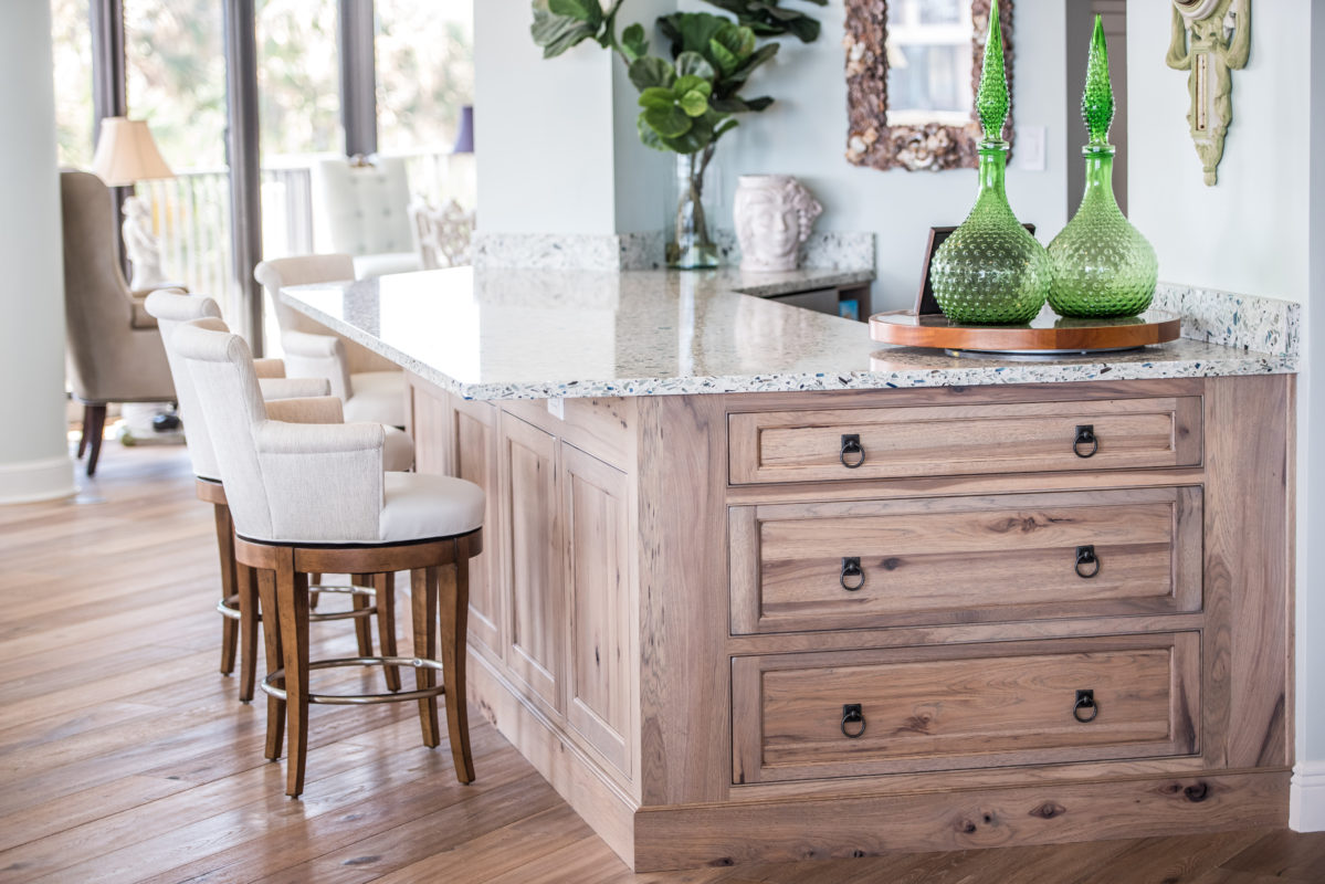 Rustic Hickory Bar Style Cabinets