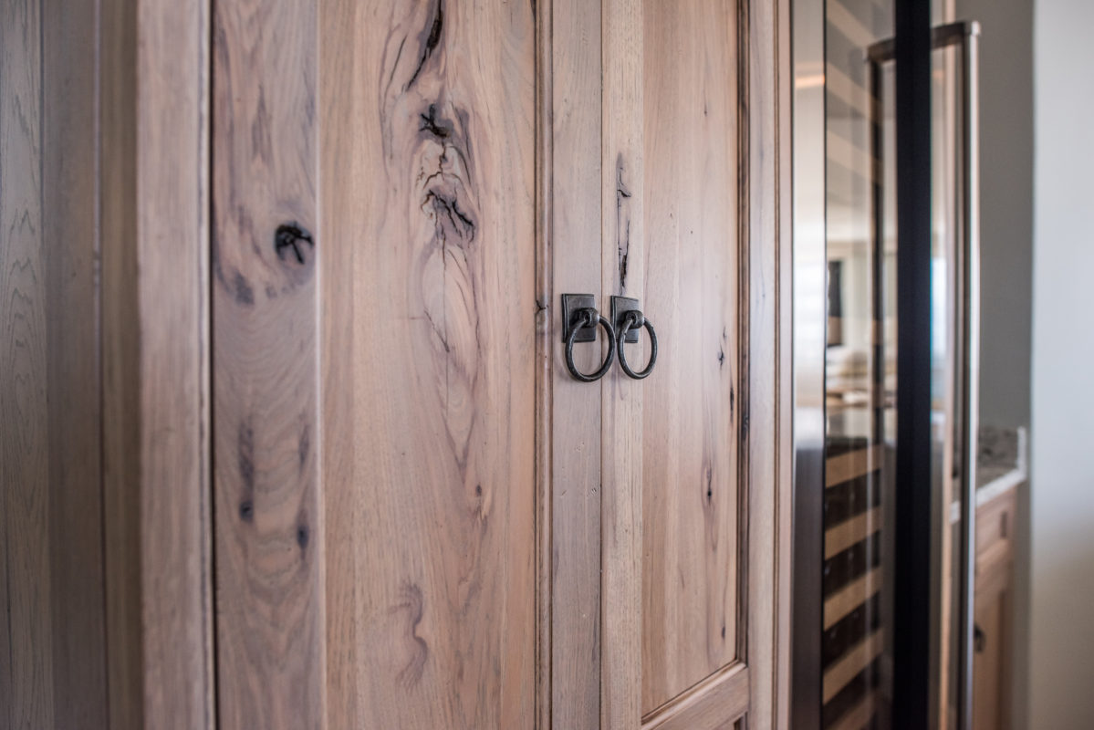 Rustic Hickory Bar Style Cabinets