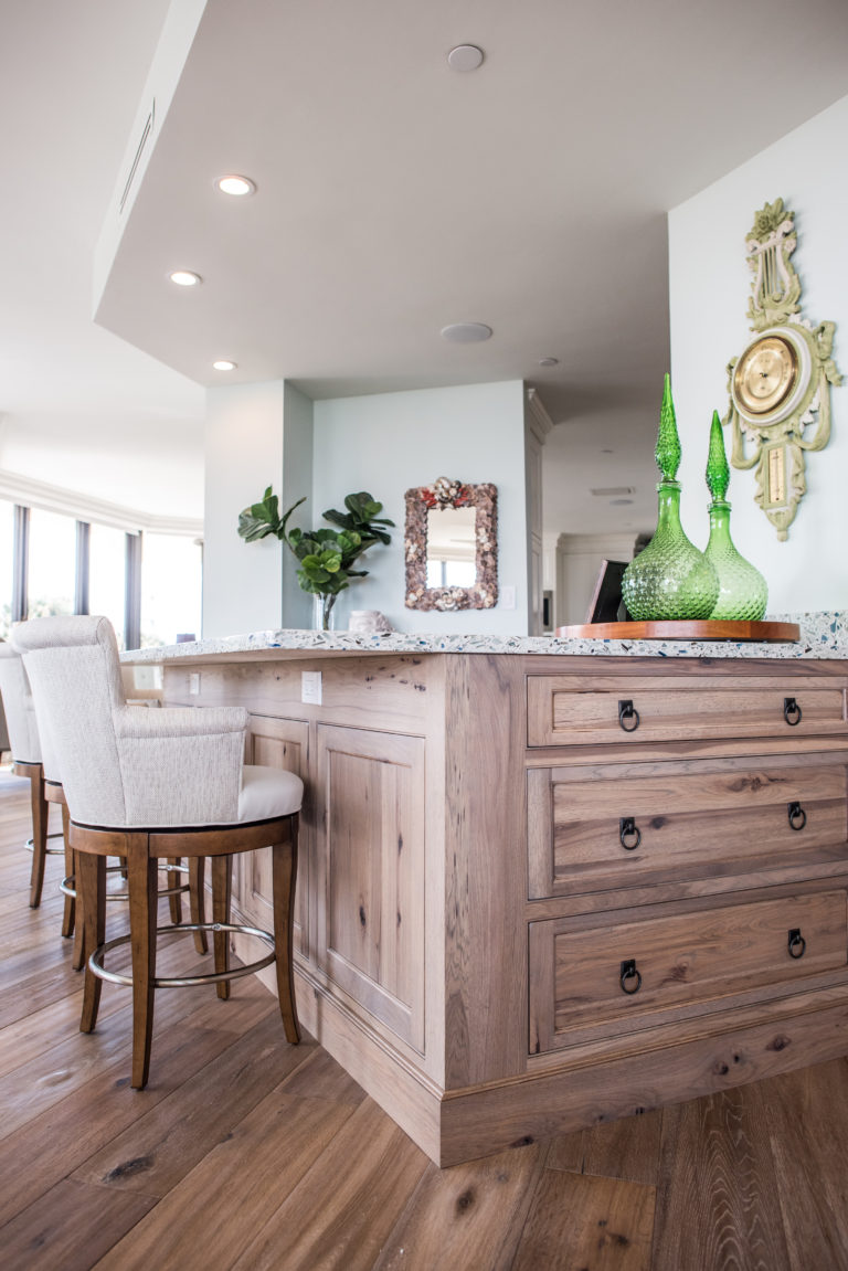 Rustic Hickory Bar Style Cabinets