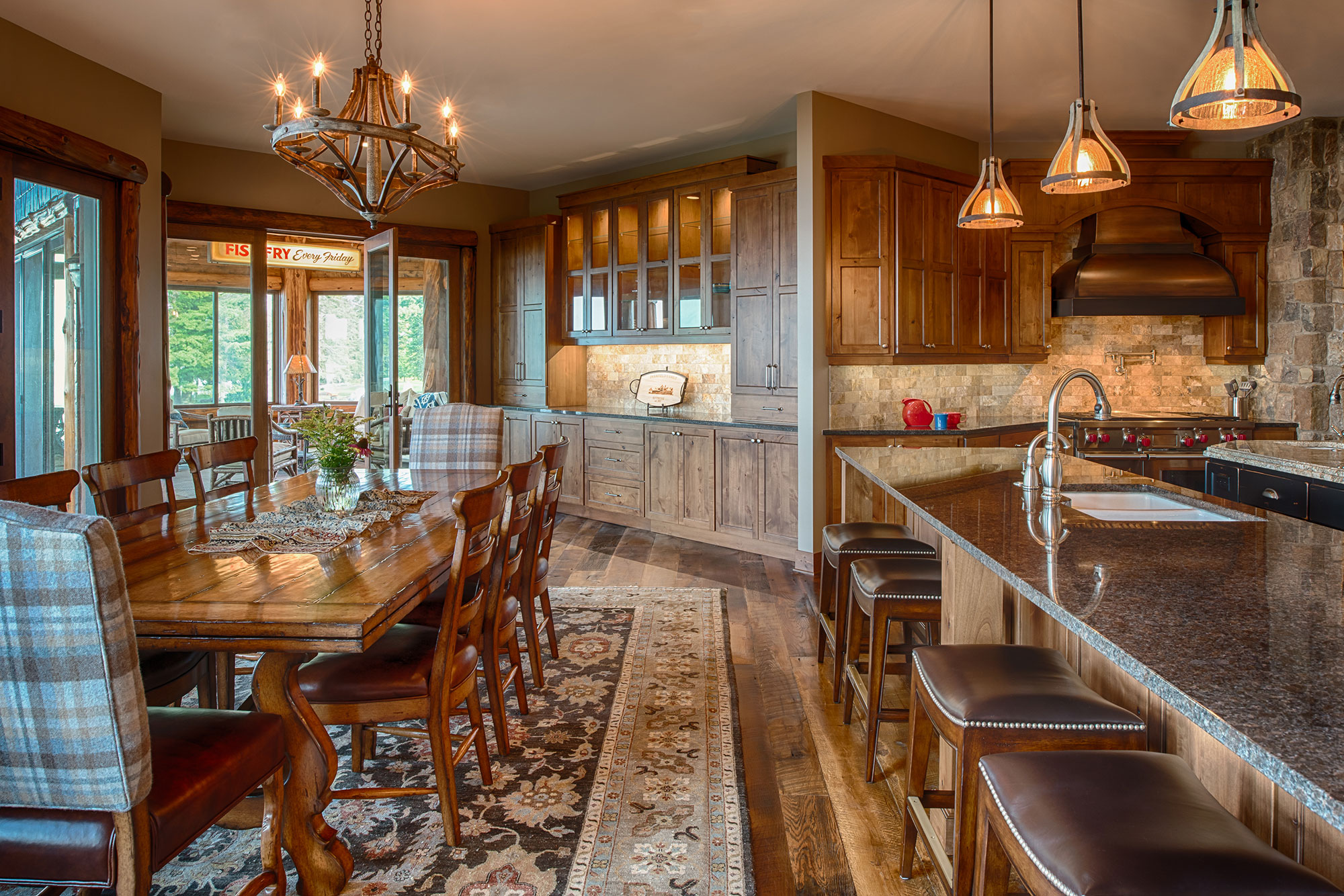 Rustic Kitchen with Painted Black Island