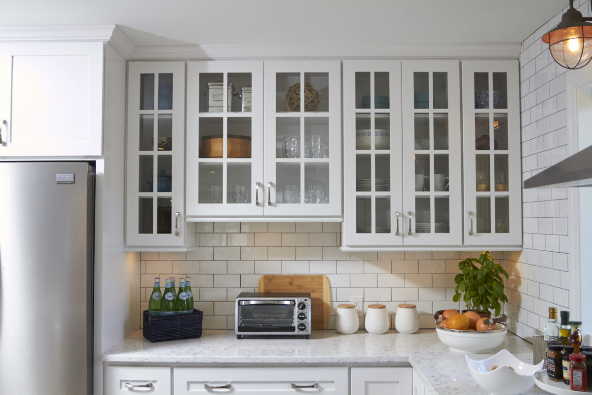 Simply White Kitchen with Light Grey Island