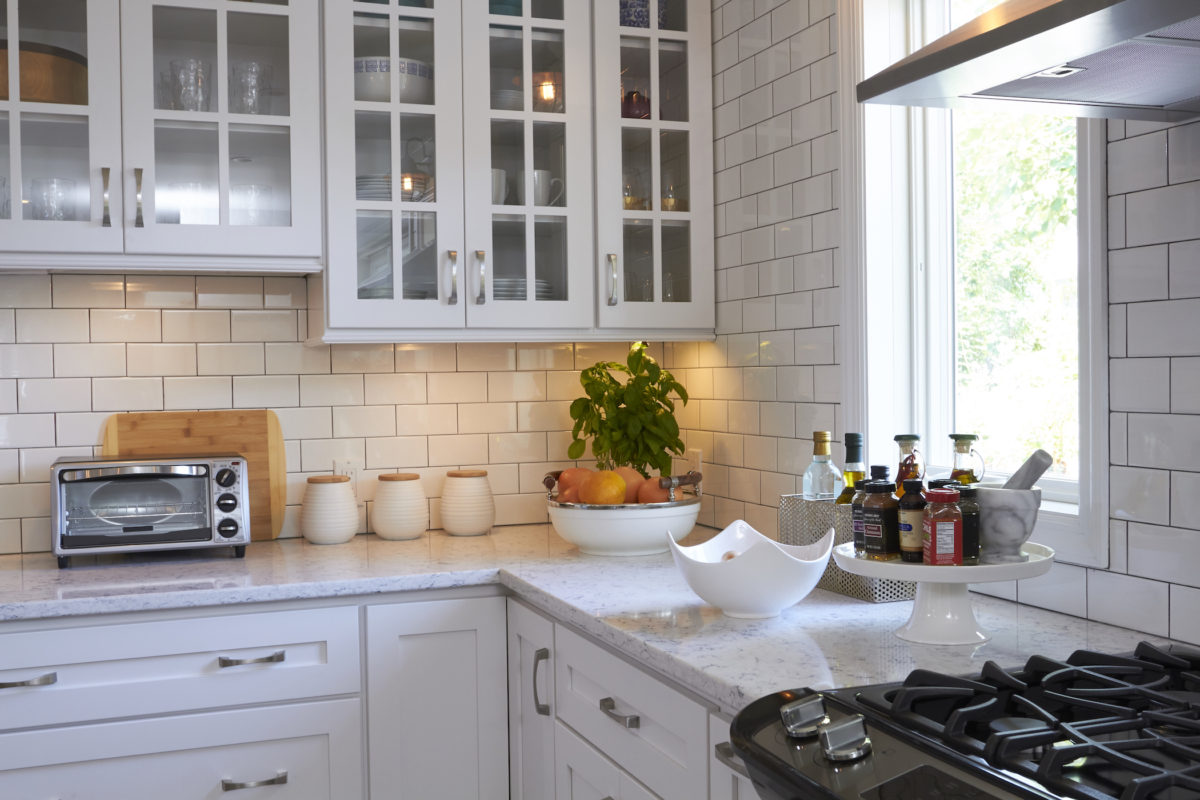 Simply White Kitchen with Light Grey Island