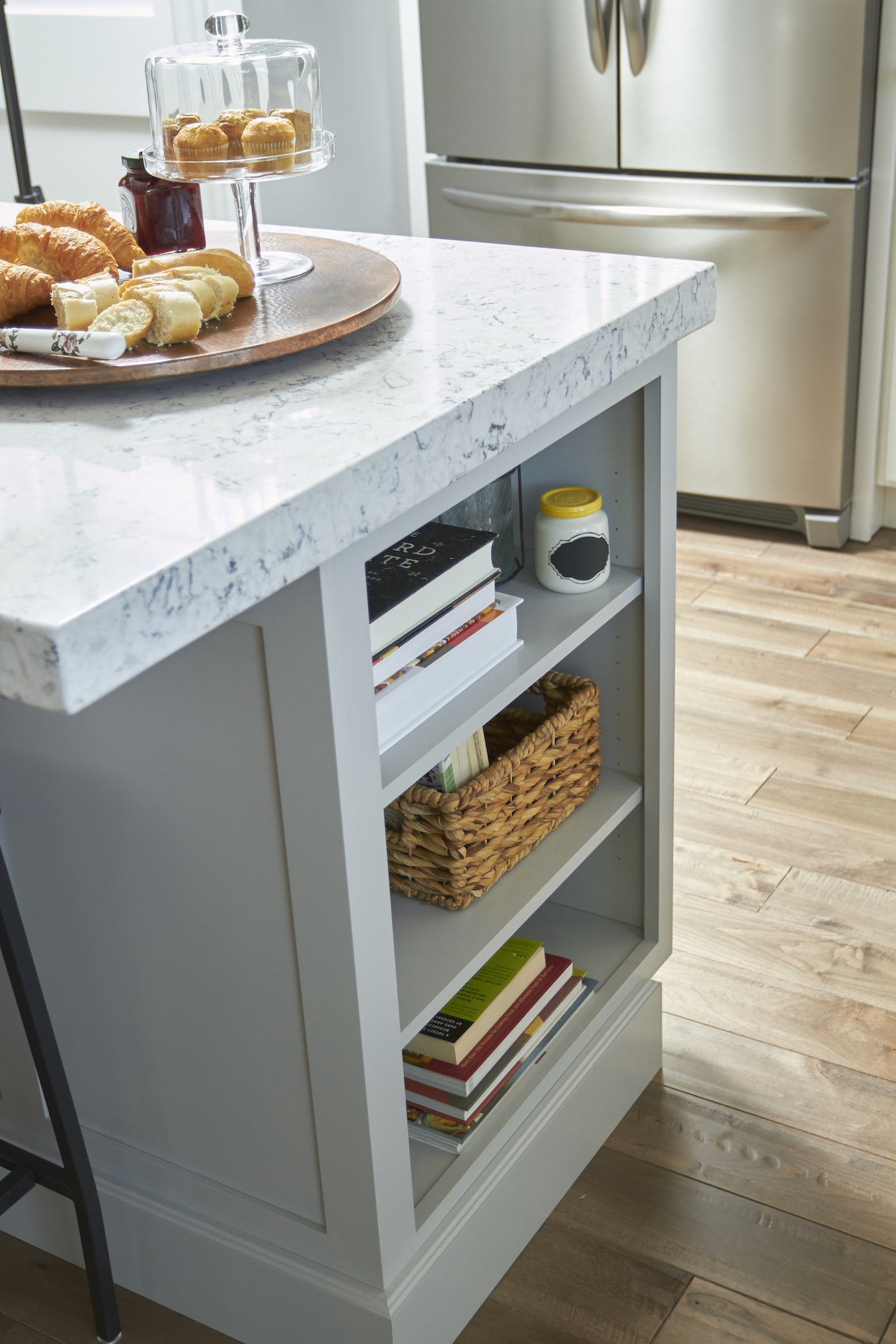Simply White Kitchen with Light Grey Island