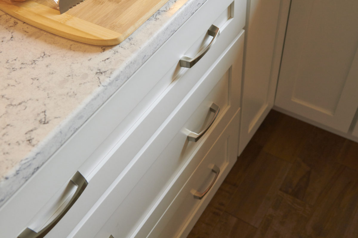 Simply White Kitchen with Light Grey Island