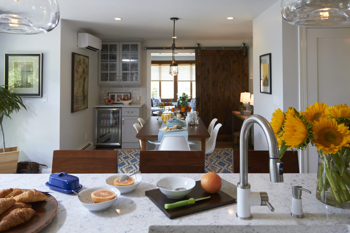 Simply White Kitchen with Light Grey Island