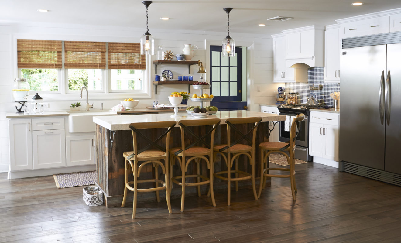 Simply White on MDF with a Rustic Style Island