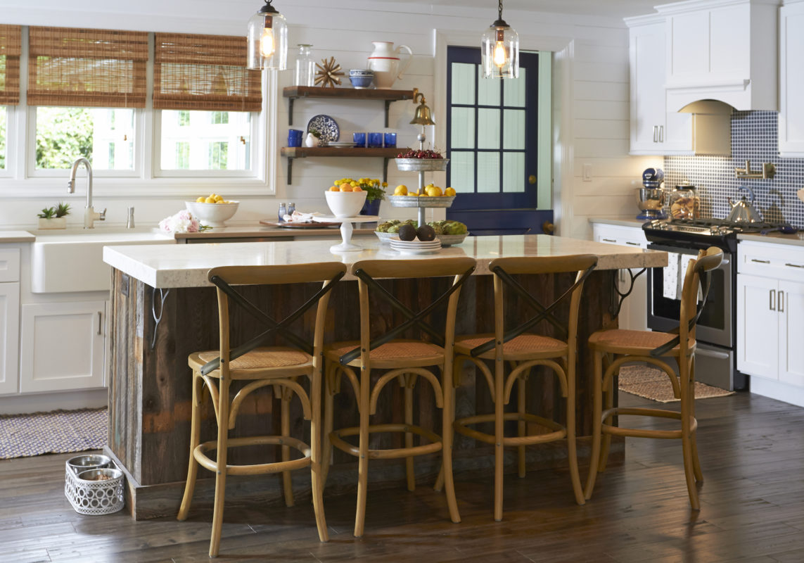 Simply White on MDF with a Rustic Style Island