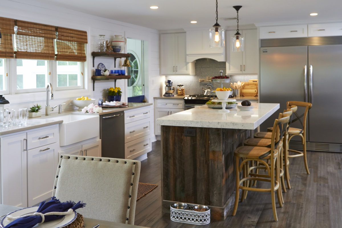 Simply White on MDF with a Rustic Style Island