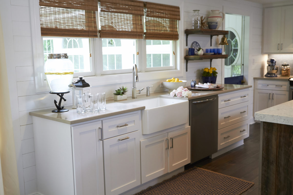 Simply White on MDF with a Rustic Style Island