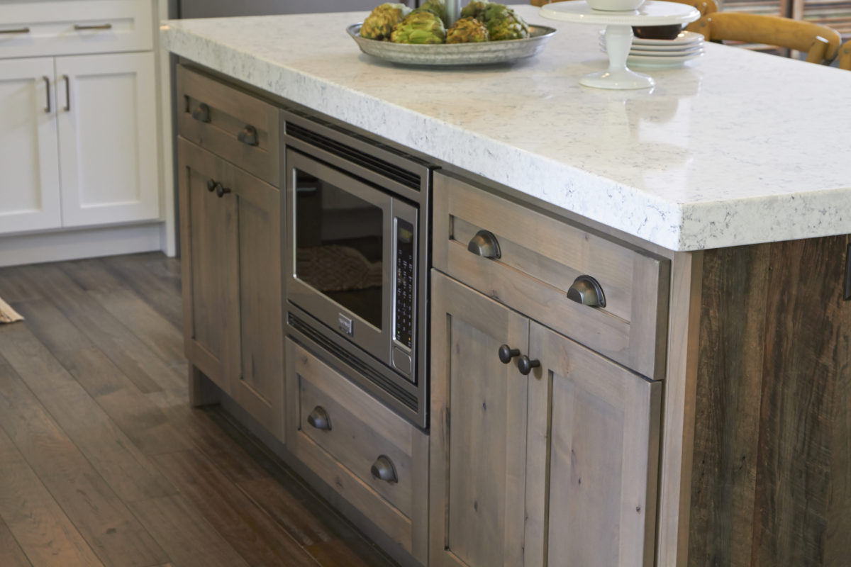 Simply White on MDF with a Rustic Style Island