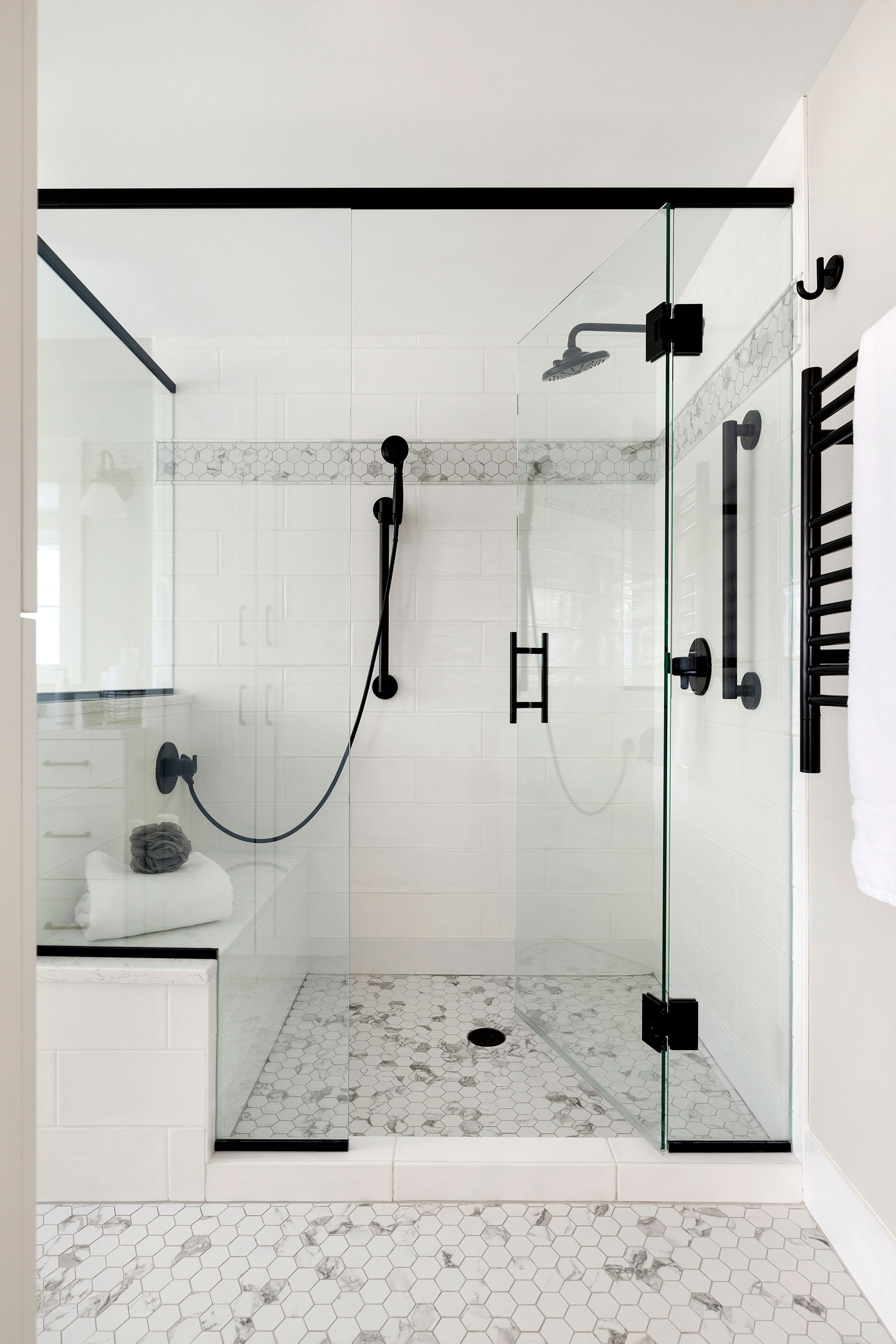 Spacious White Master Bathroom