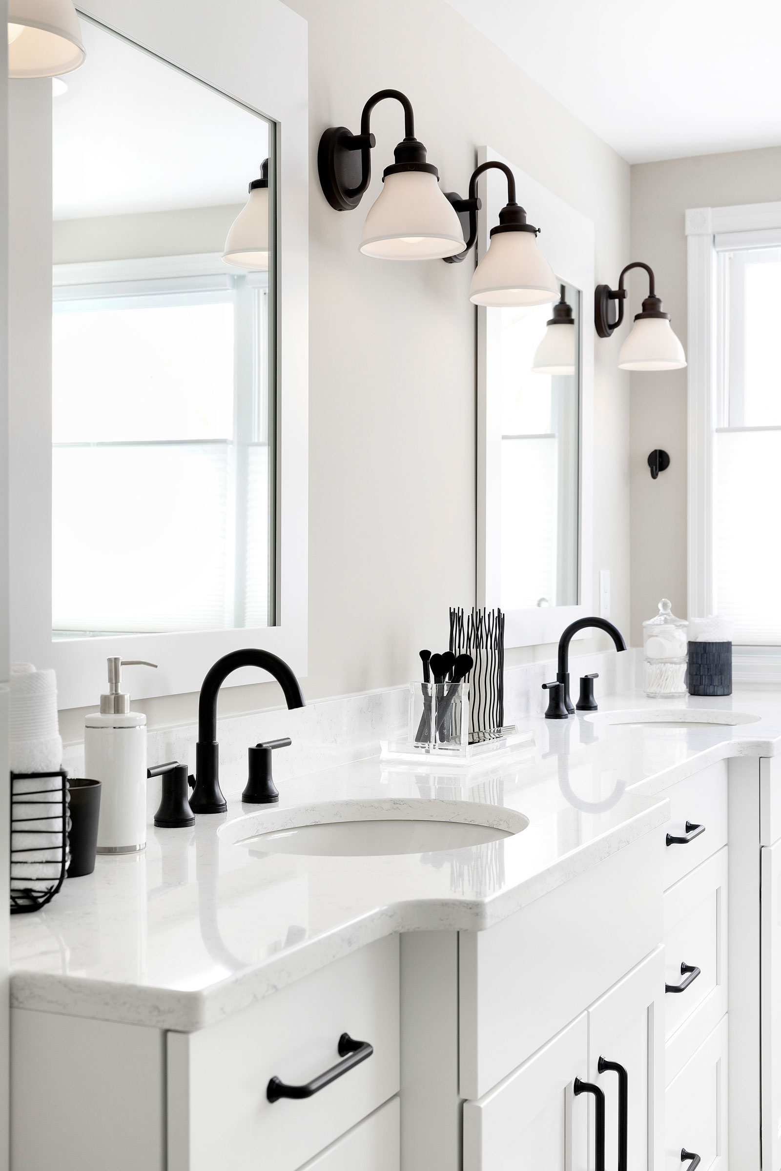 Spacious White Master Bathroom