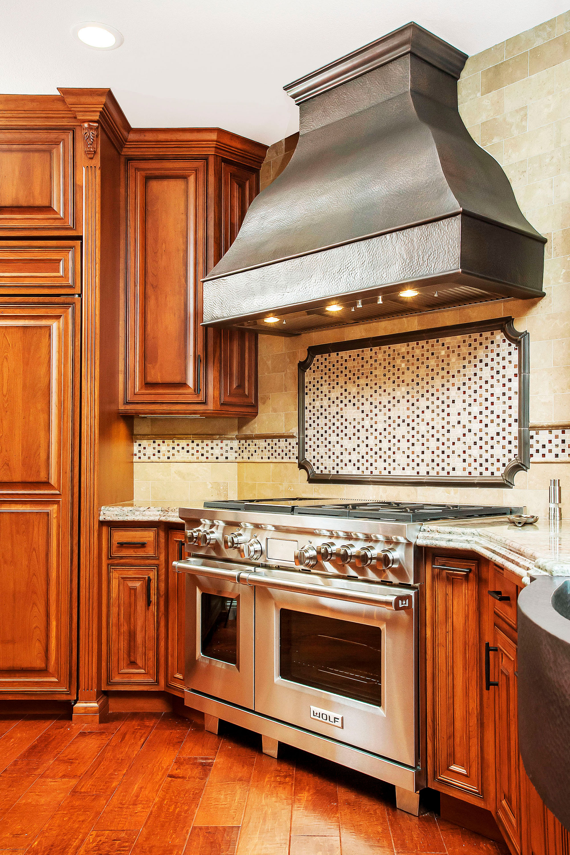 Traditional Cherry Kitchen with Rich Stain
