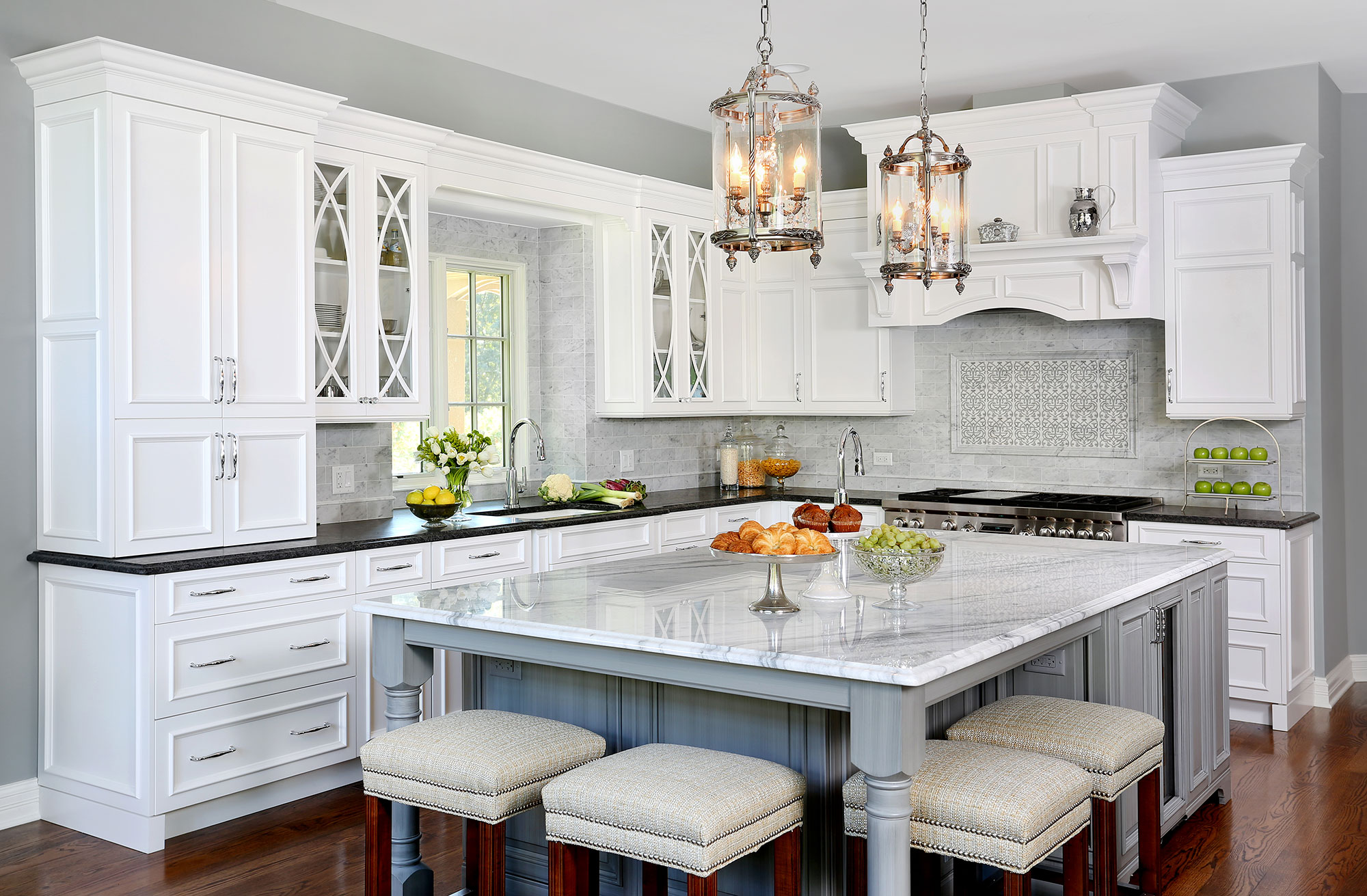 Traditional Formal White and Grey Kitchen