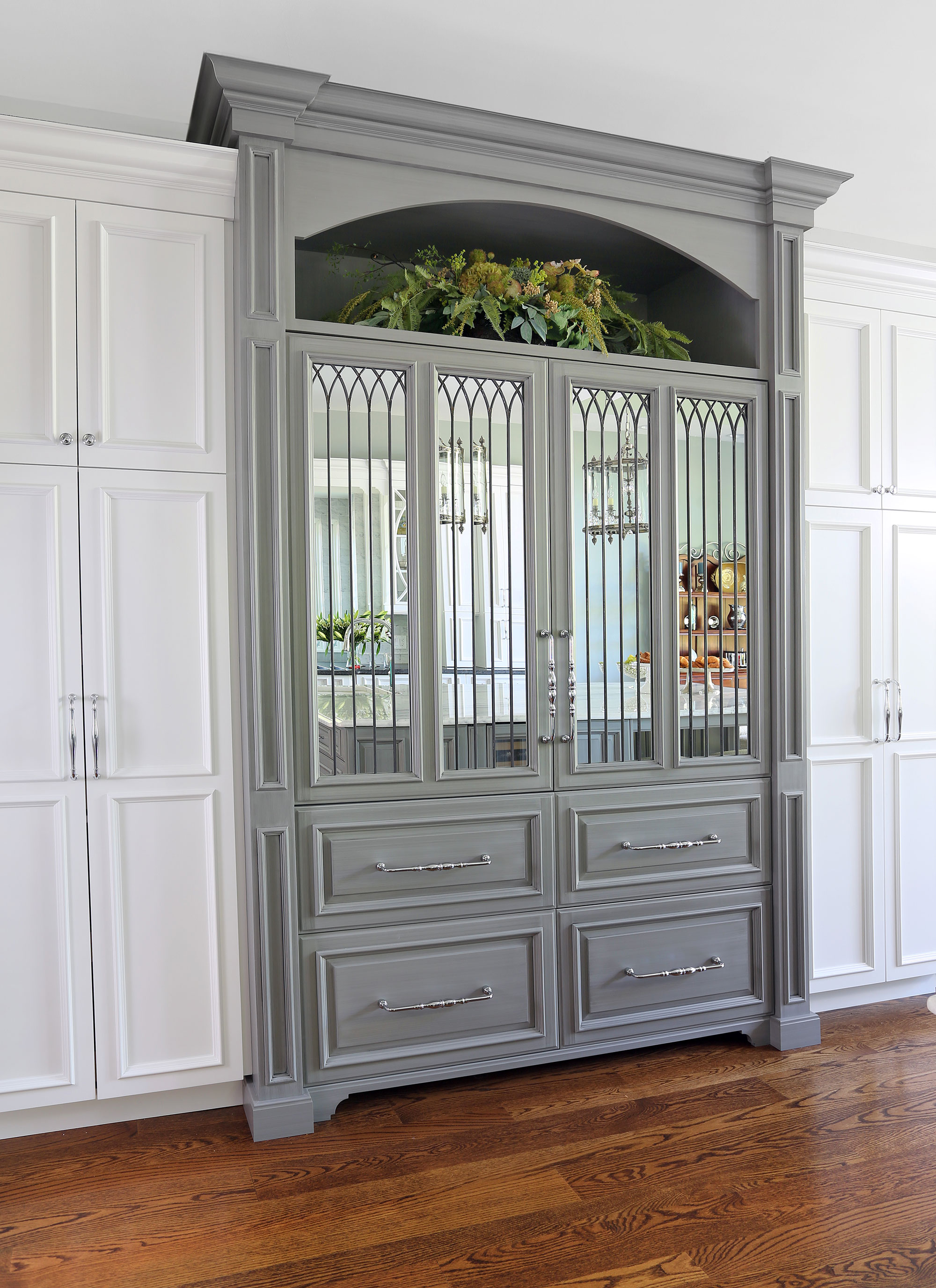 Traditional Formal White and Grey Kitchen