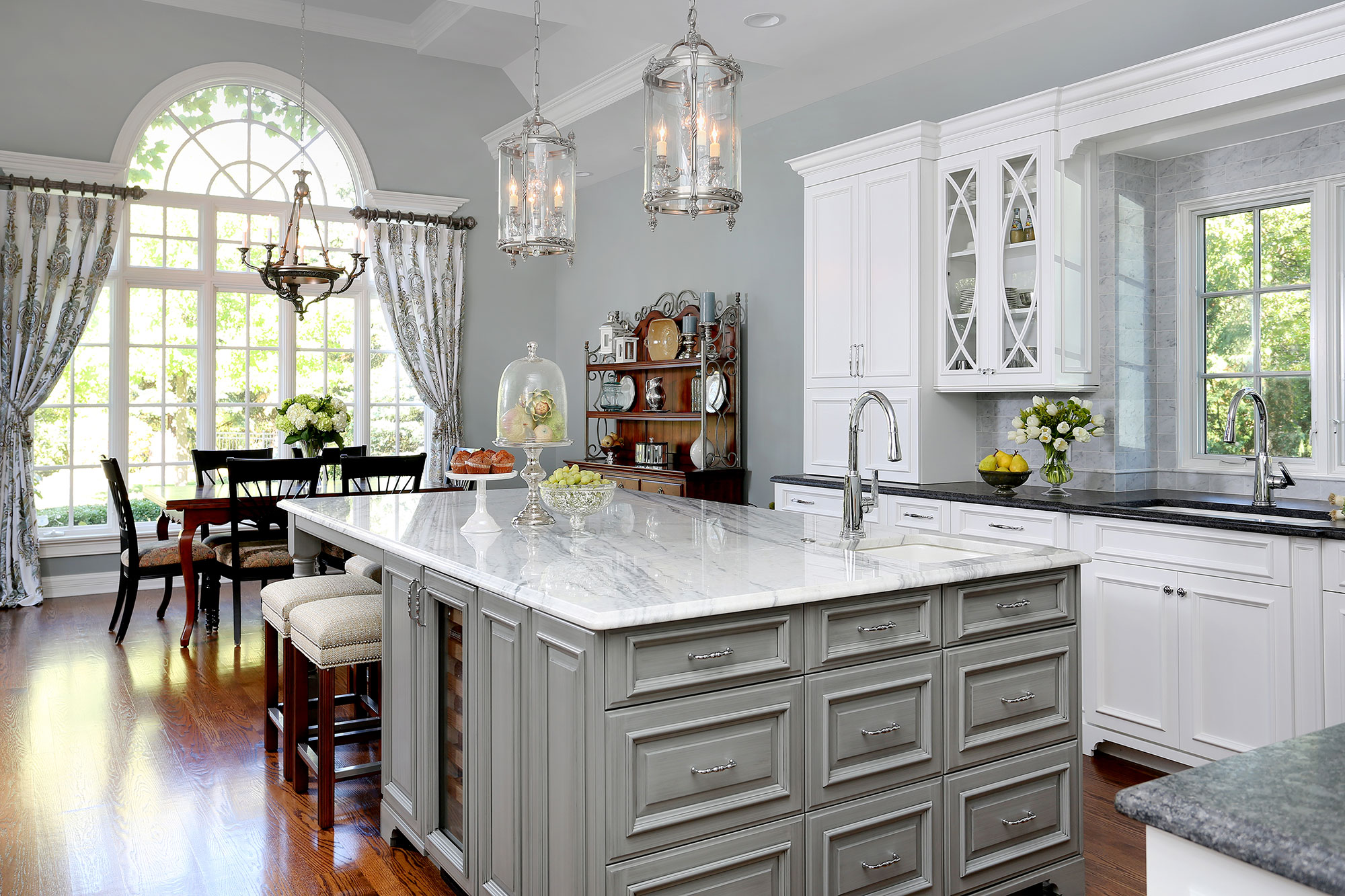 Traditional Formal White and Grey Kitchen