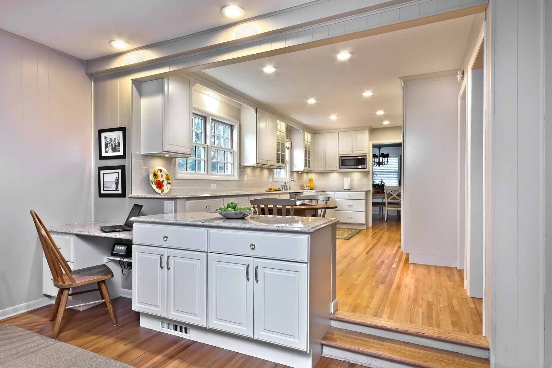 Traditional Kitchen with Linen White Cabinets