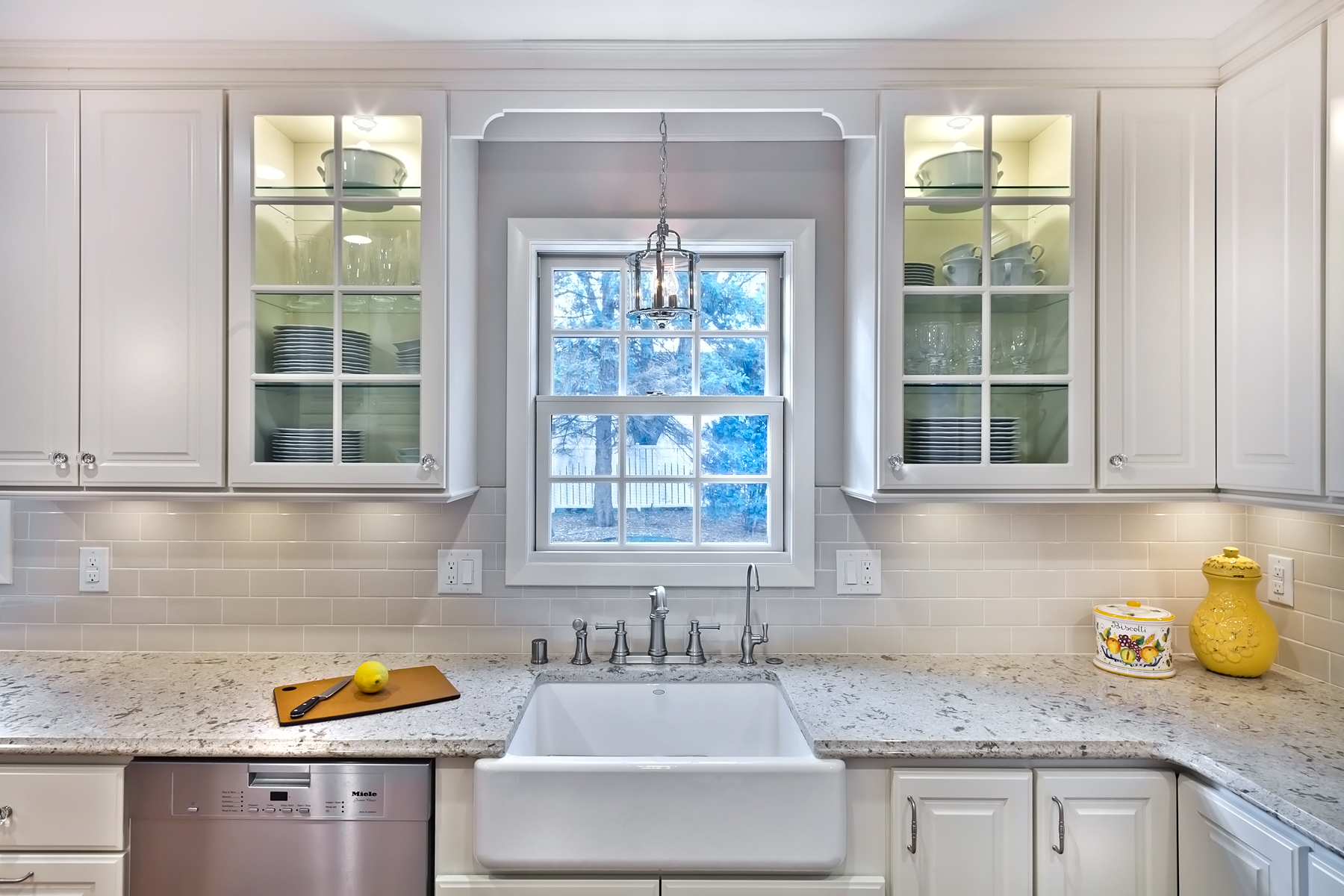 Traditional Kitchen with Linen White Cabinets